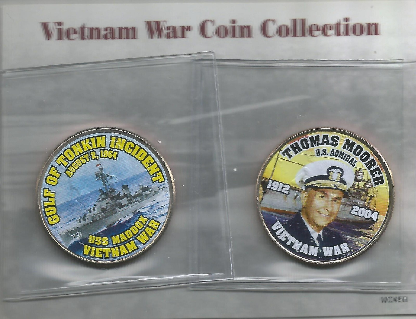 Vietnam Colorized Half Dollars - Gulf of Tonkin Incident - Thomas Moorer