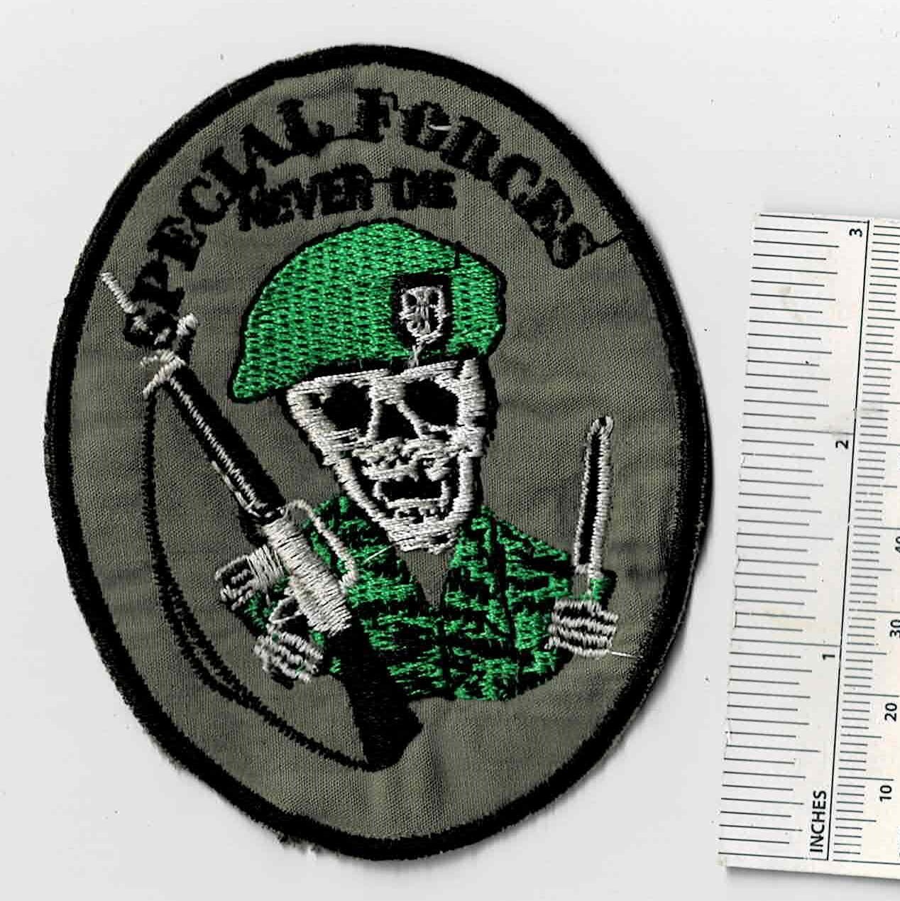 Vietnam War SPECIAL FORCES Never DIE Green Berets Ops Skull US Army Patch Nam