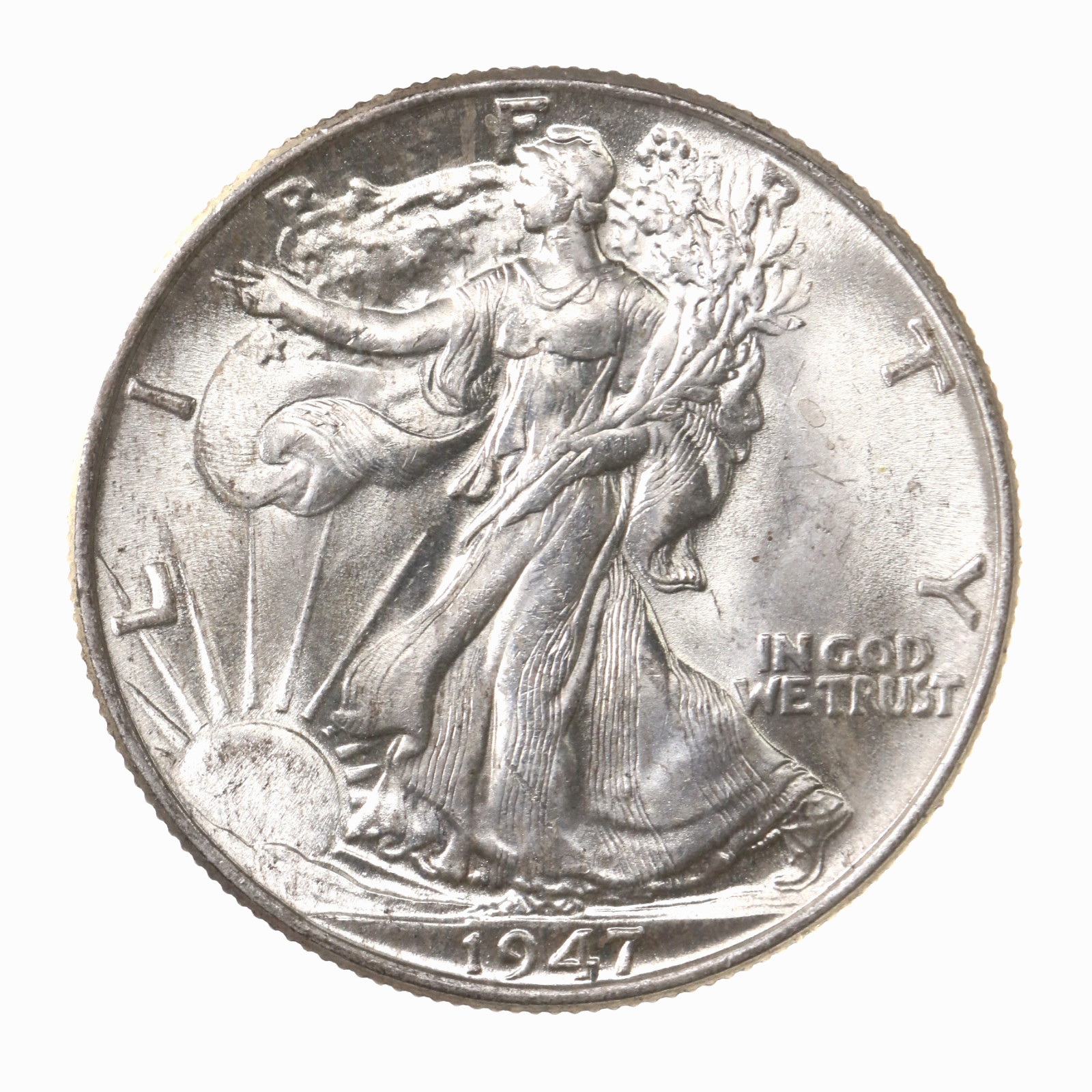 1947 Walking Liberty Silver Half Dollar Ungraded Coin