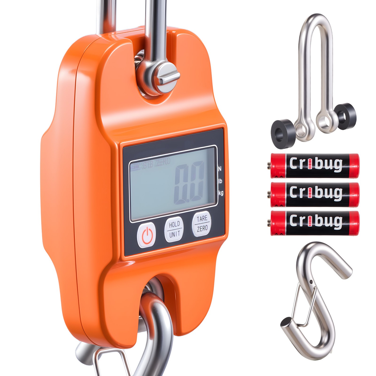 Uimoso Digital Crane Scale 880 lbs/400 kg Portable Hanging Scale Orange