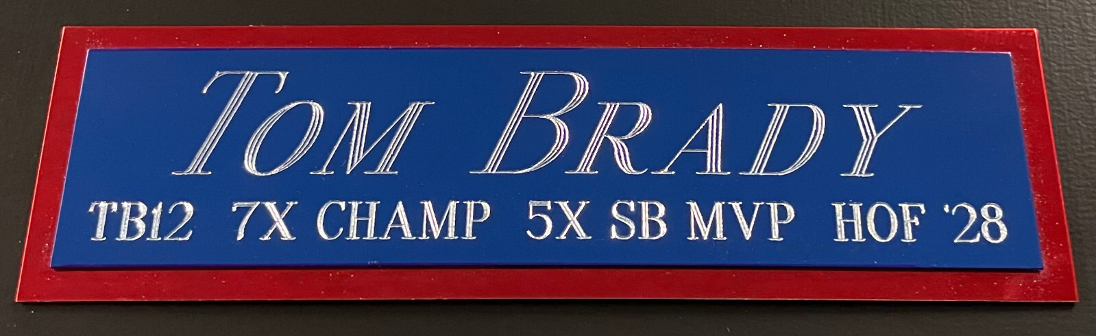 TOM BRADY PATRIOTS NAMEPLATE FOR AUTOGRAPHED Signed FOOTBALL JERSEY HELMET PHOTO