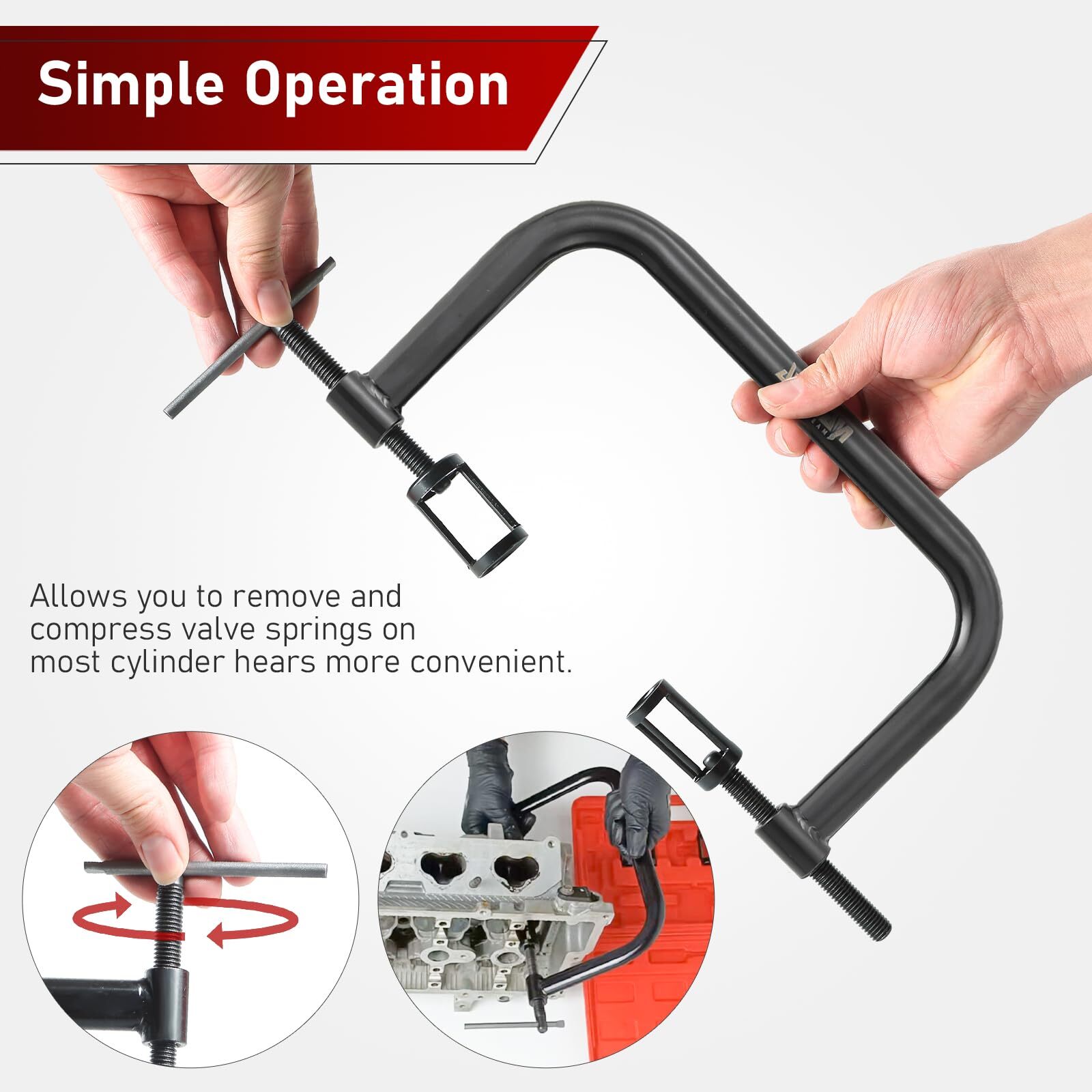 Solid Valve Spring Compressor C Clamp Service Kit