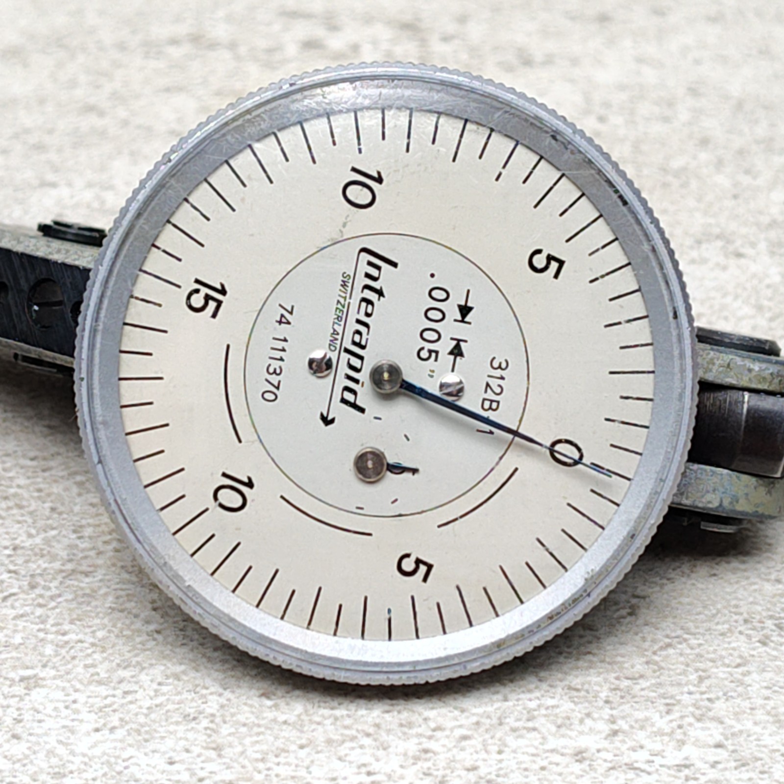 Interapid 312B-1, 74-111370 Dial Test Indicator .0005", Swiss Made
