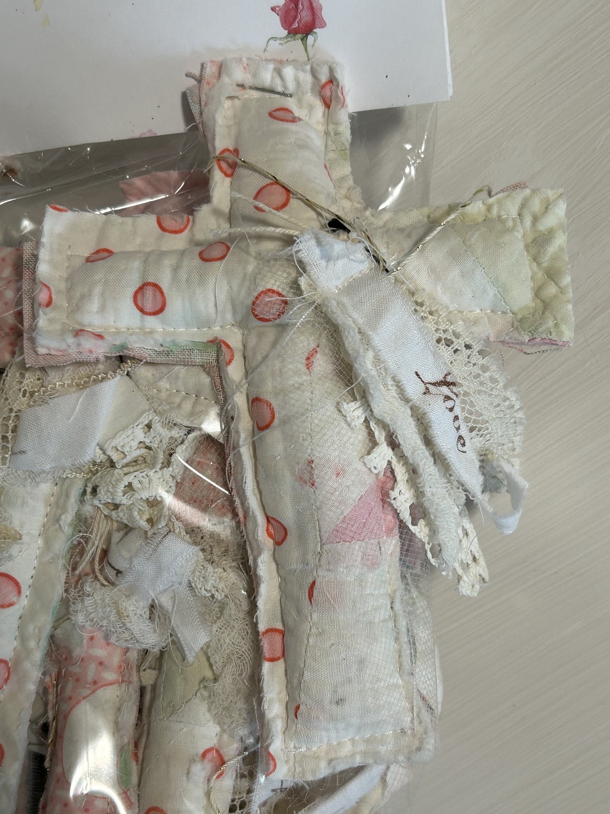Homemade Cutter-Quilt Crosses Cotton Quirky Grab Bag Unique Art Fabric Gifts