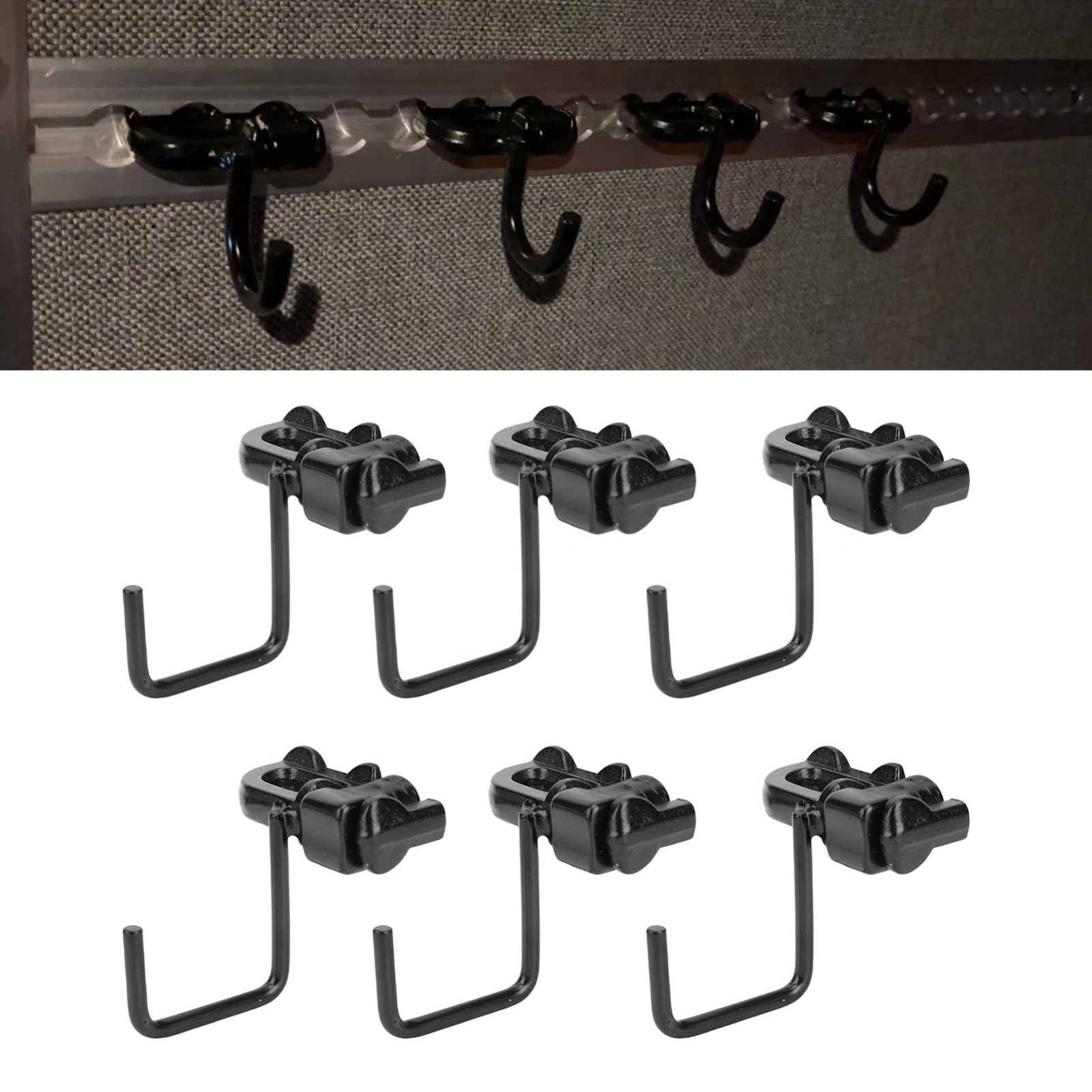 6PCS L Track Hook Double Stud Tie Down for Truck Bed Trailer Cargo Control
