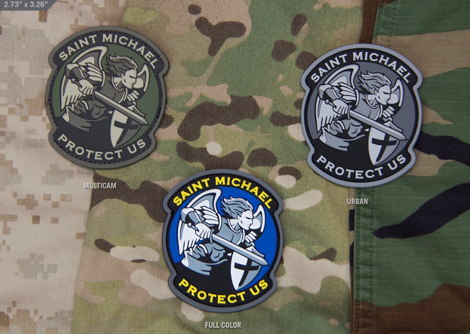 Milspec Monkey MSM PVC Patch Saint St. Michael Protect Us Modern - MULTICAM -NEW