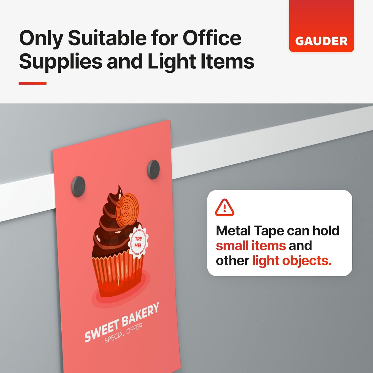 GAUDER Metal Tape Self Adhesive | Ferrous Tape for Magnets | Metallic Steel Stri