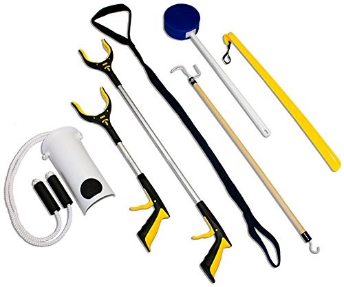 7-Piece Hip Knee Replacement Kit with Leg Lifter, 19 and 32 inch Rotating