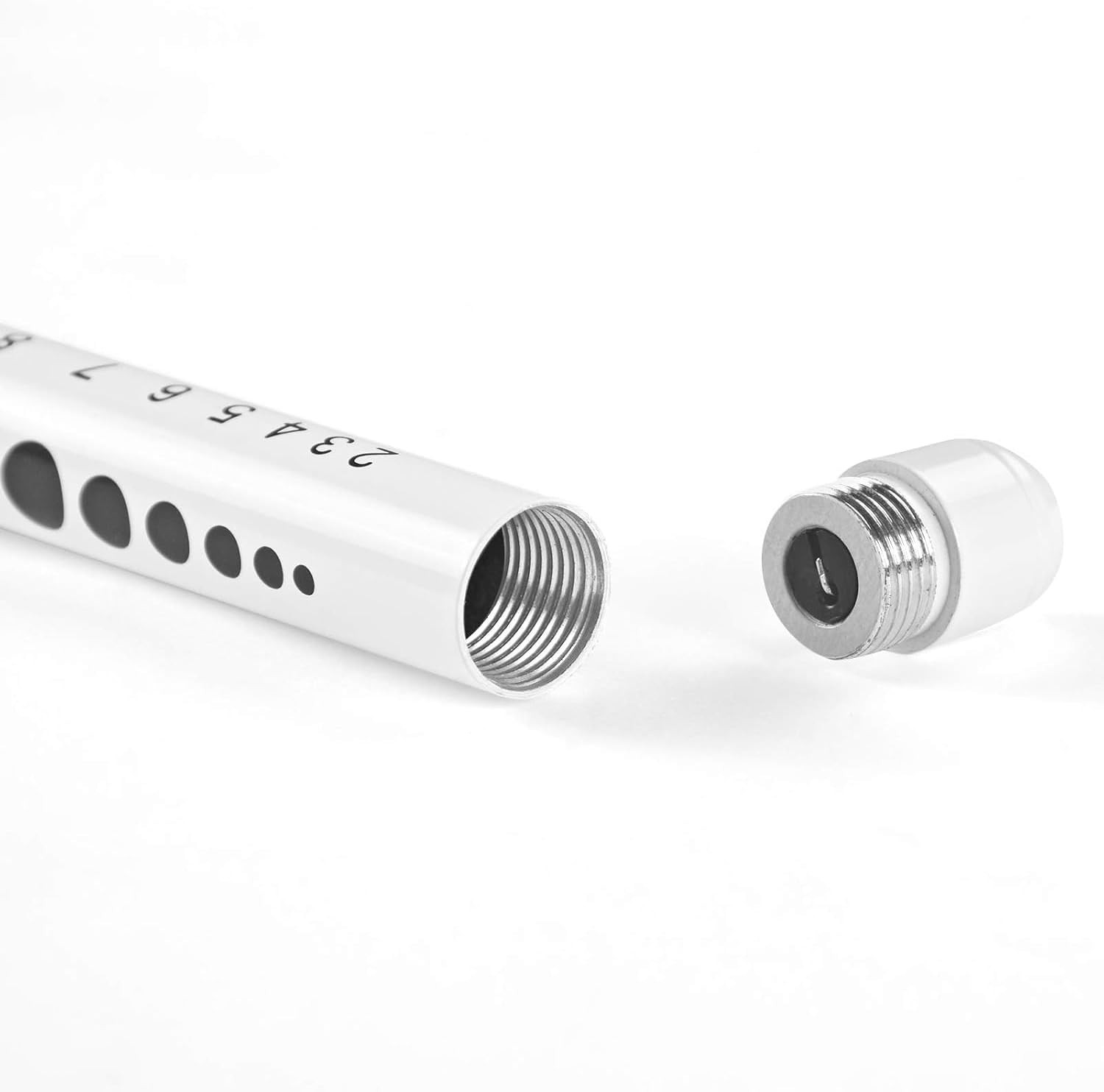 Durable LED Pen Light for Nurses, 2-Pack with Pupil Gauge & Ruler - Black/White