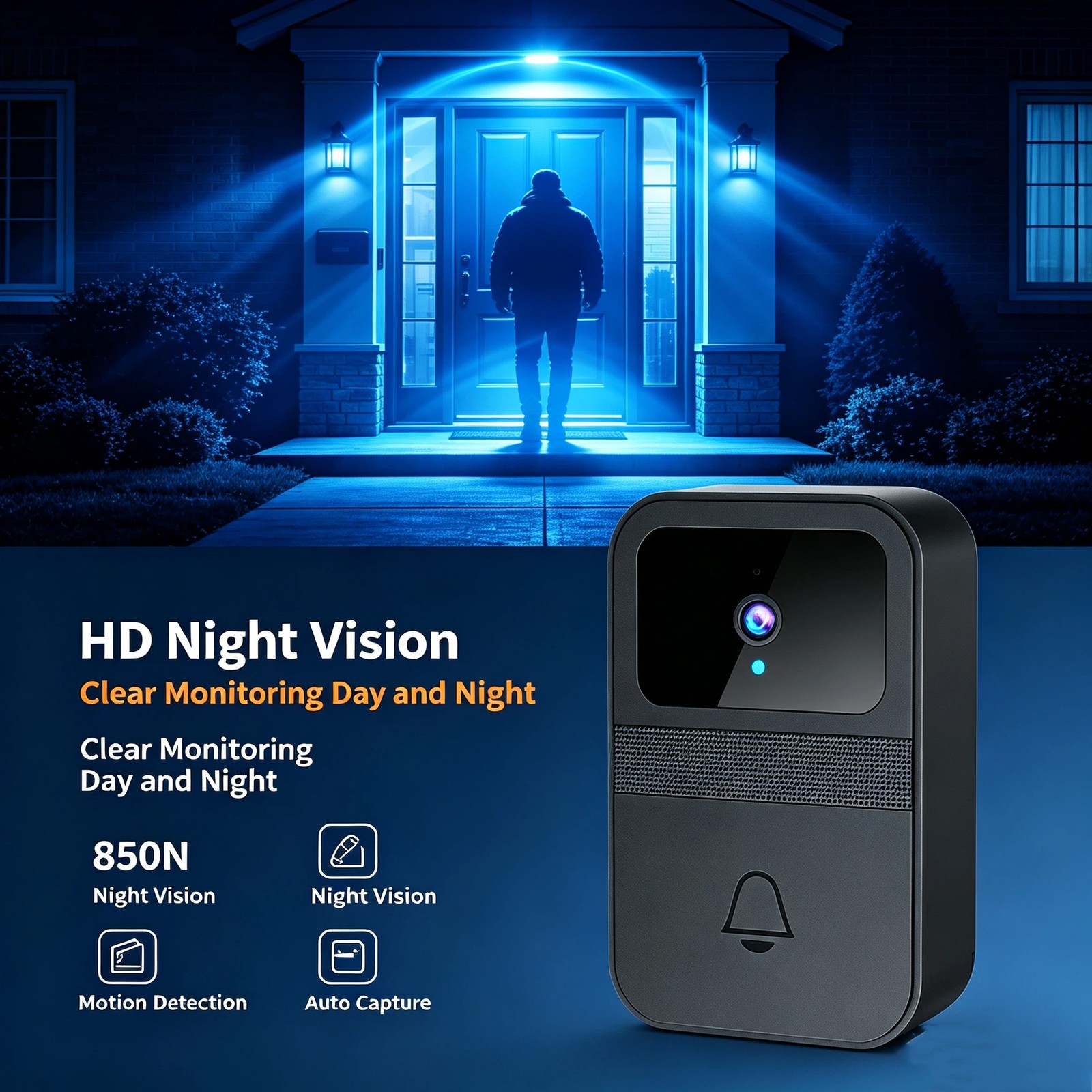 Video Doorbell WiFi Outdoor Smart Home Security Camera Infrared Night Vision US