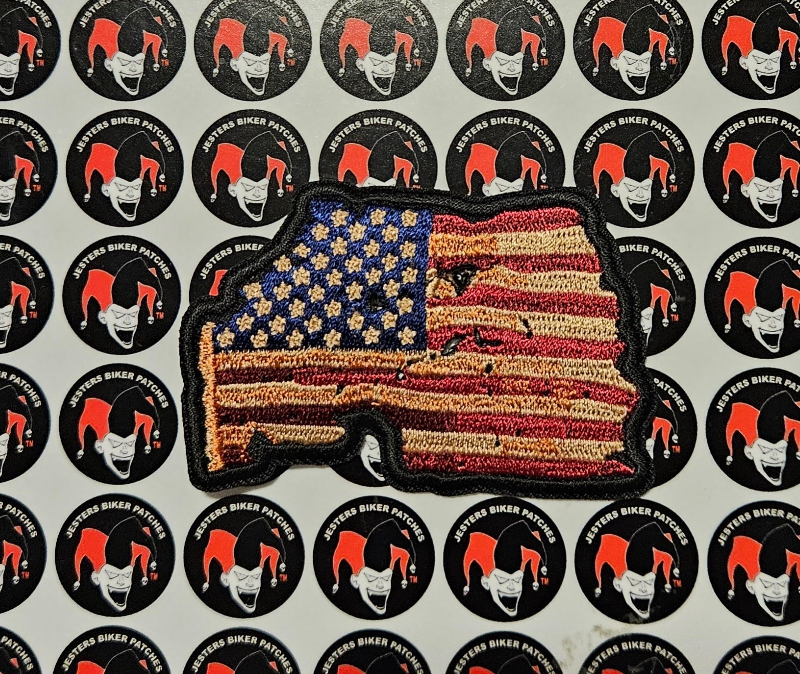 Distressed American Flag Embroidered Patch FL028