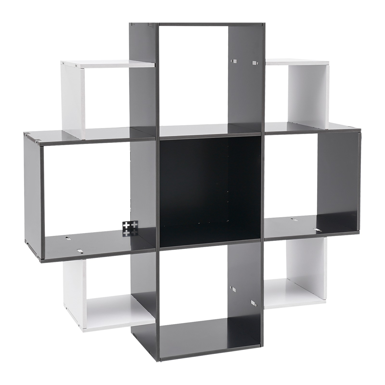 3 Tier Wall Mounted Bookcase Book Shelf 9 Compartments Home Decor Large Capacity