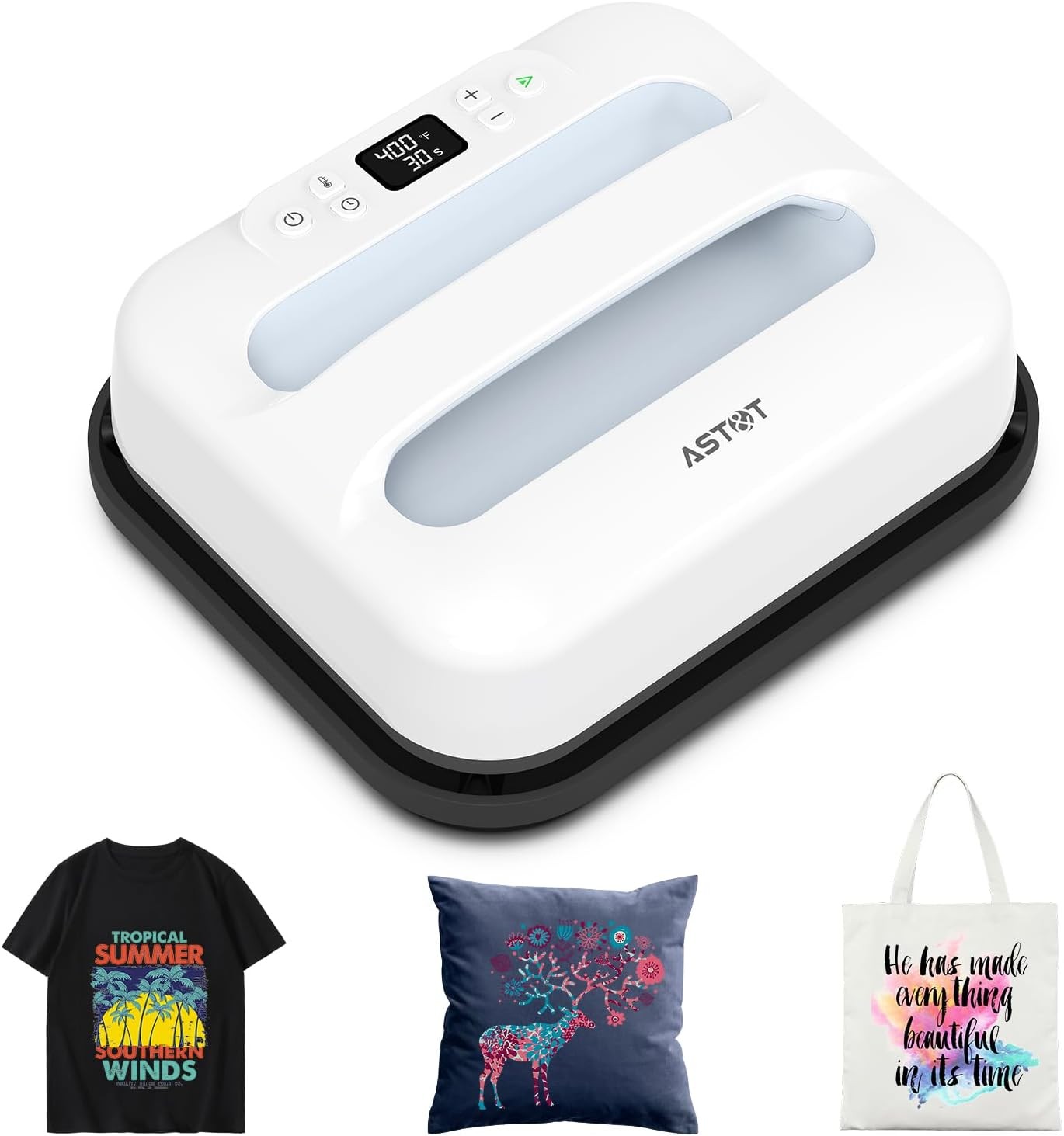 Heat Press Machine 12" x 10" Portable Heat Press for T-Shirts, Pillows, Tote Bag