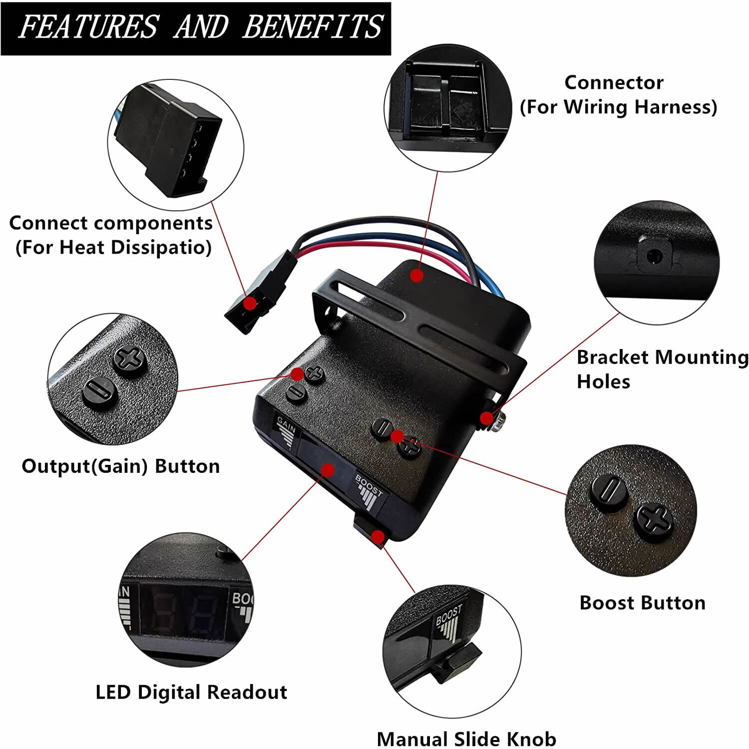 Electronic Trailer Brake Controller with 2to8 Braking System Replace for 8508211