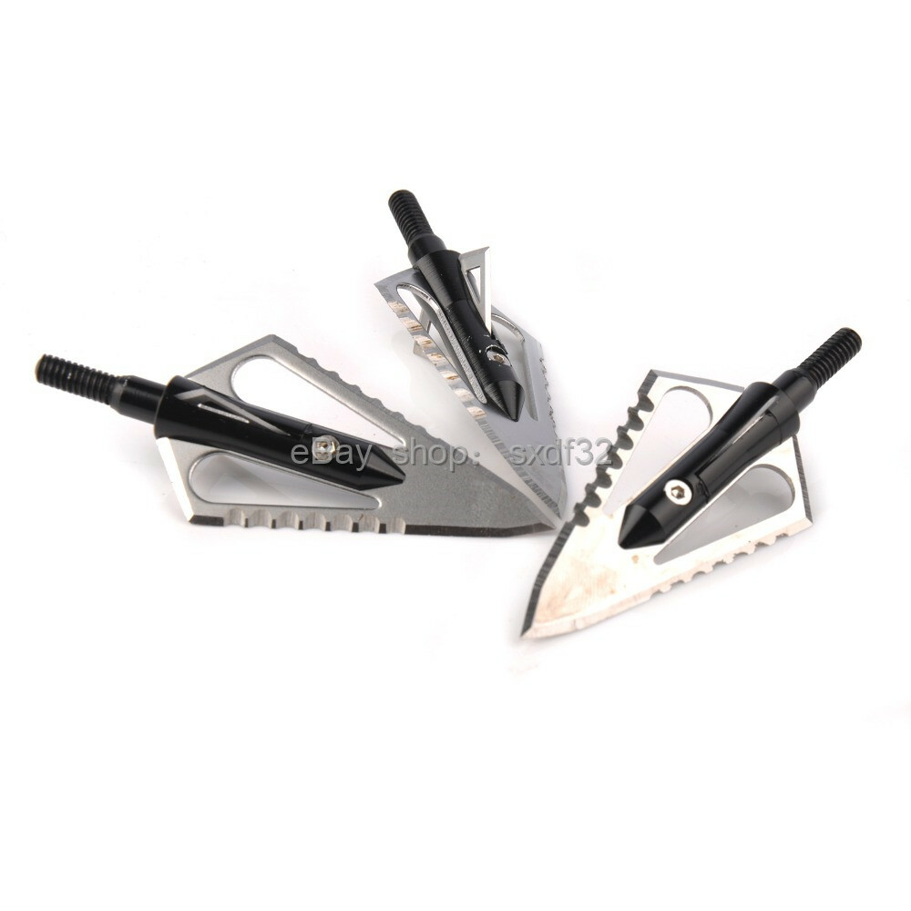 3/6/12Pcs 100Grain Bow 4 Sharp Fixed Blade Arrow Head Arrowhead Archery Shooting