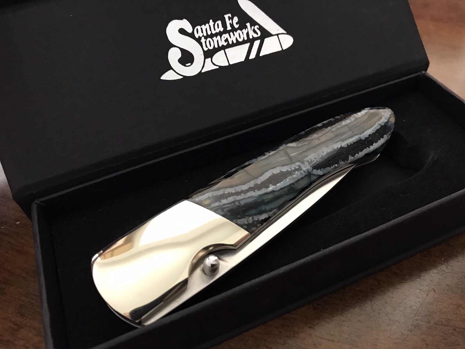 Santa Fe Stoneworks Folding Knife Nice Handle USA