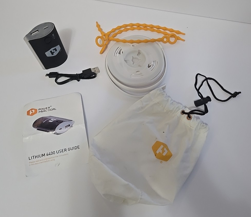 Camping Hiking power supply by Power Practical-lithium 4400 with light string