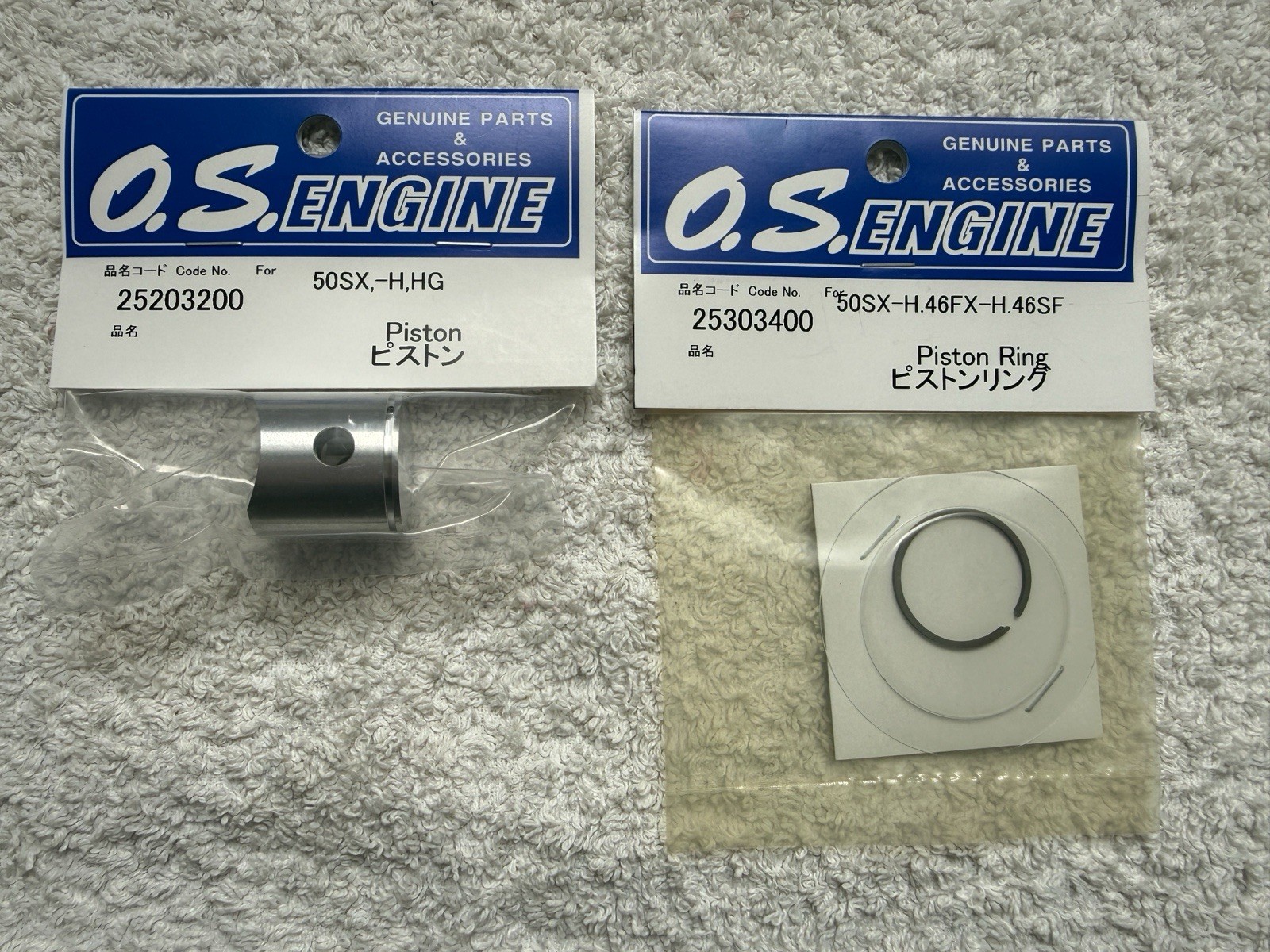 O.S. Engine Piston + Piston Ring OS Max 50SX / Align 50 (25203200) (25303400)