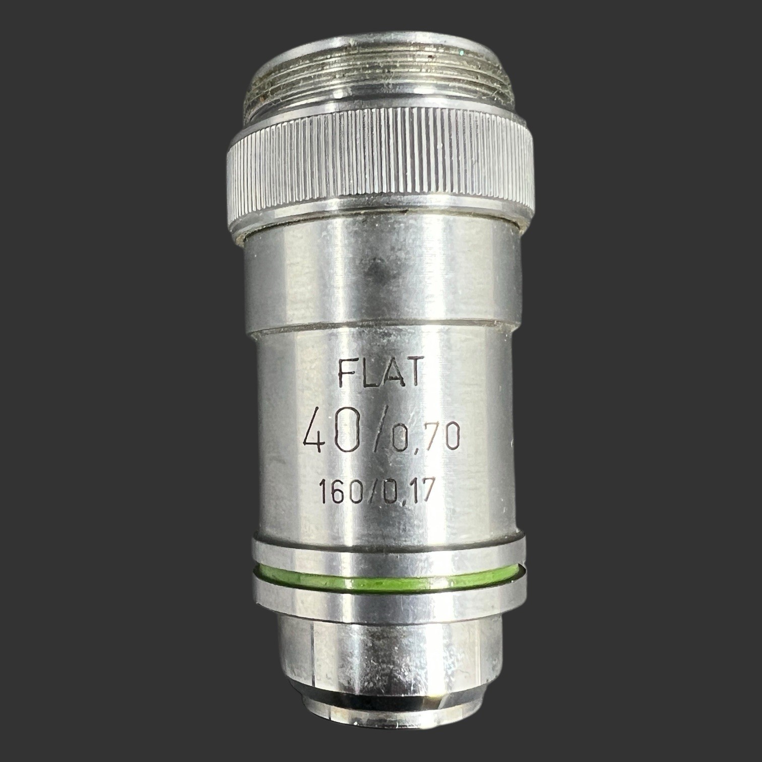 Vintage GS Flat 40/0,70 160/0,17 Microscope Objective Lens #F60672