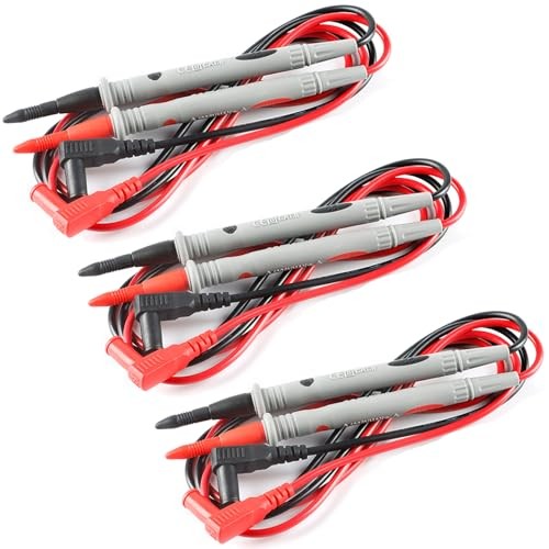 3 Pack Multimeter Test Leads Banana Plug,1000V 20A Digital Multi Meter Clamp