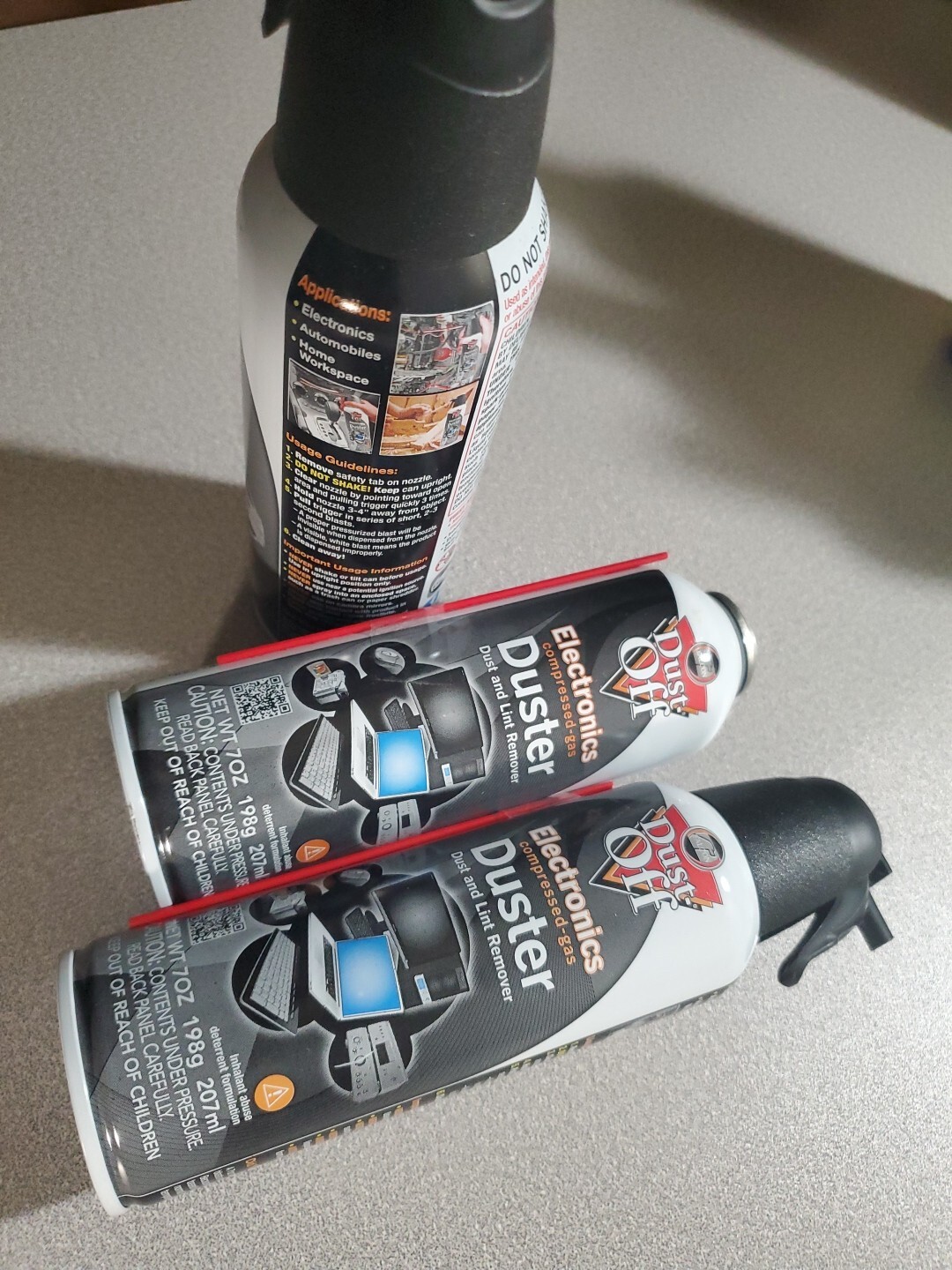 3 Falcon Electronics Compressed-Gas Duster 7oz DPSM Dust ONE HAS NO CAP