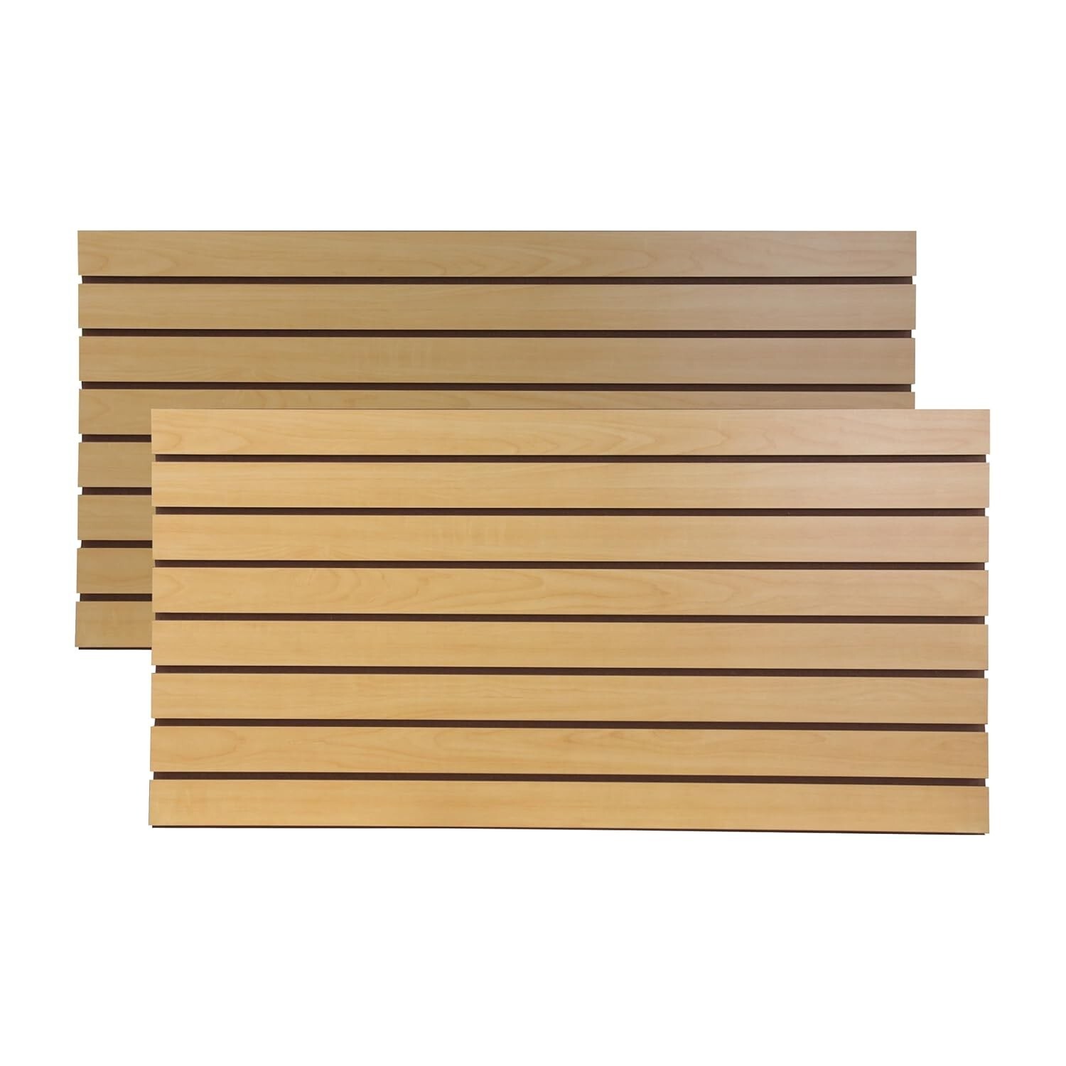 2 Slatwall Easy Panels 4' x 2' Horizontal Maple Fiberboard Panel