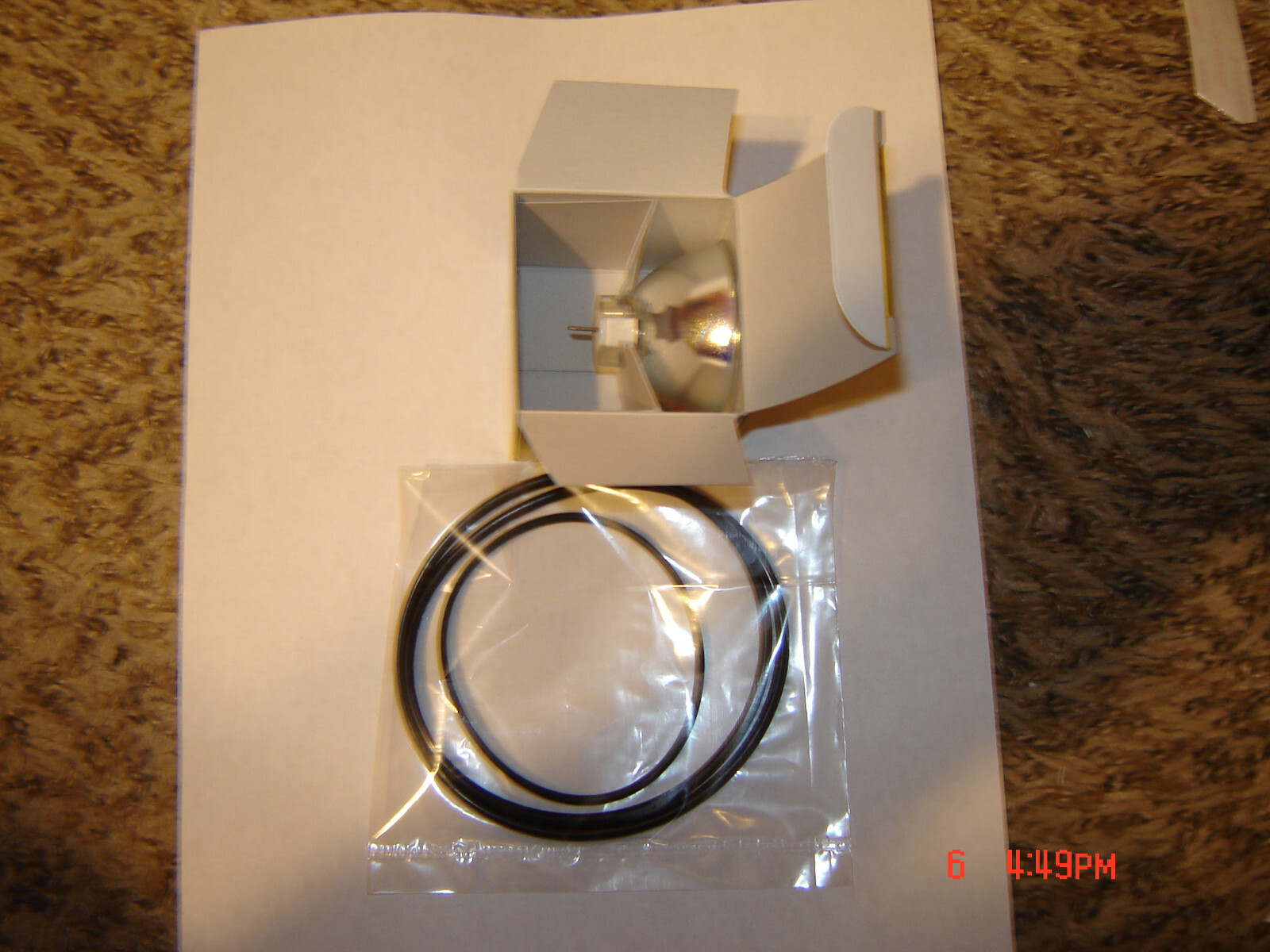 Super 8 ELMO K-100SM Projector Belts, 2 Belt Set ,& 1 New, Long HR Lamp/Bulb