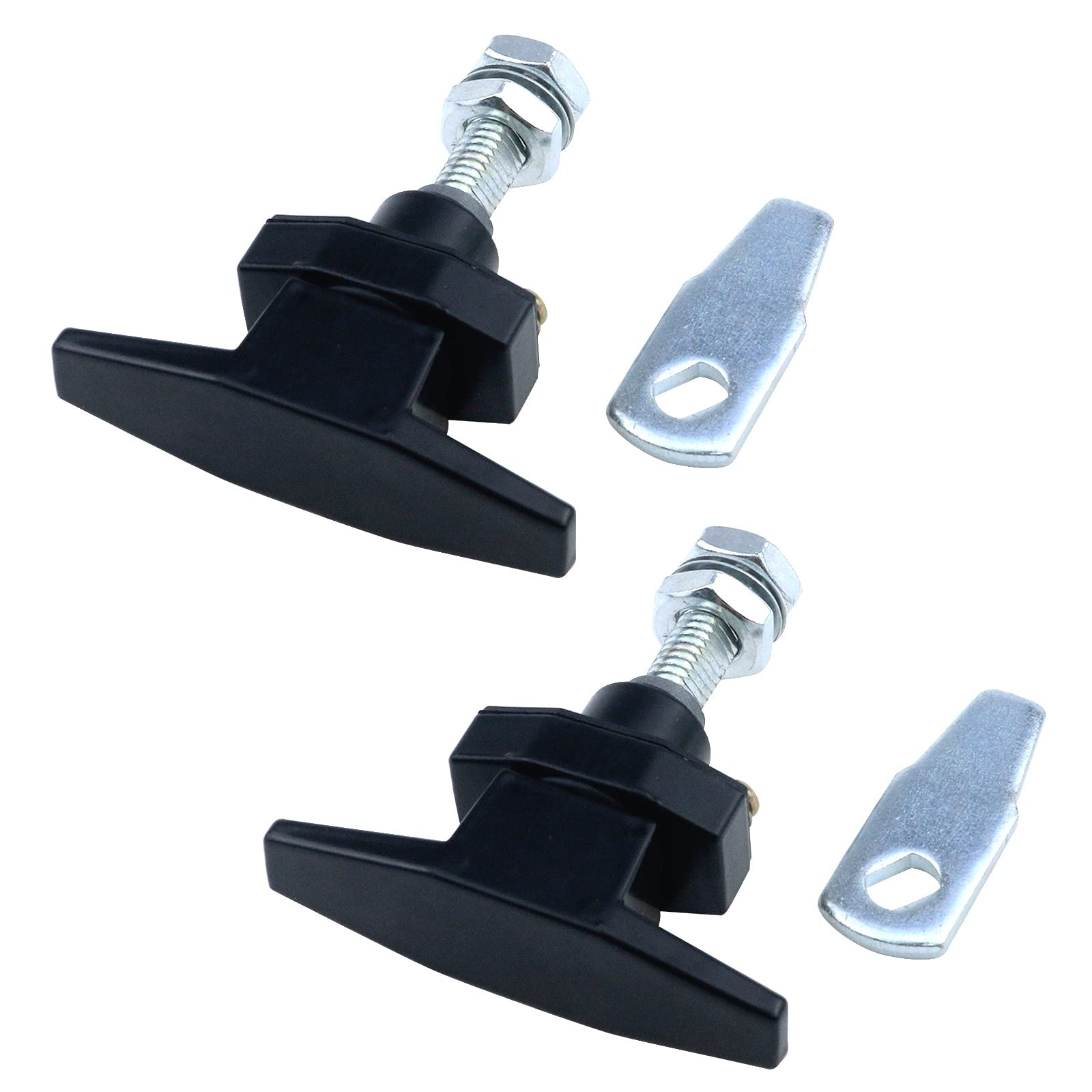 2 PCS Black Thumb Operated Offset Cam Lock THandle Swing Knob Cabinet
