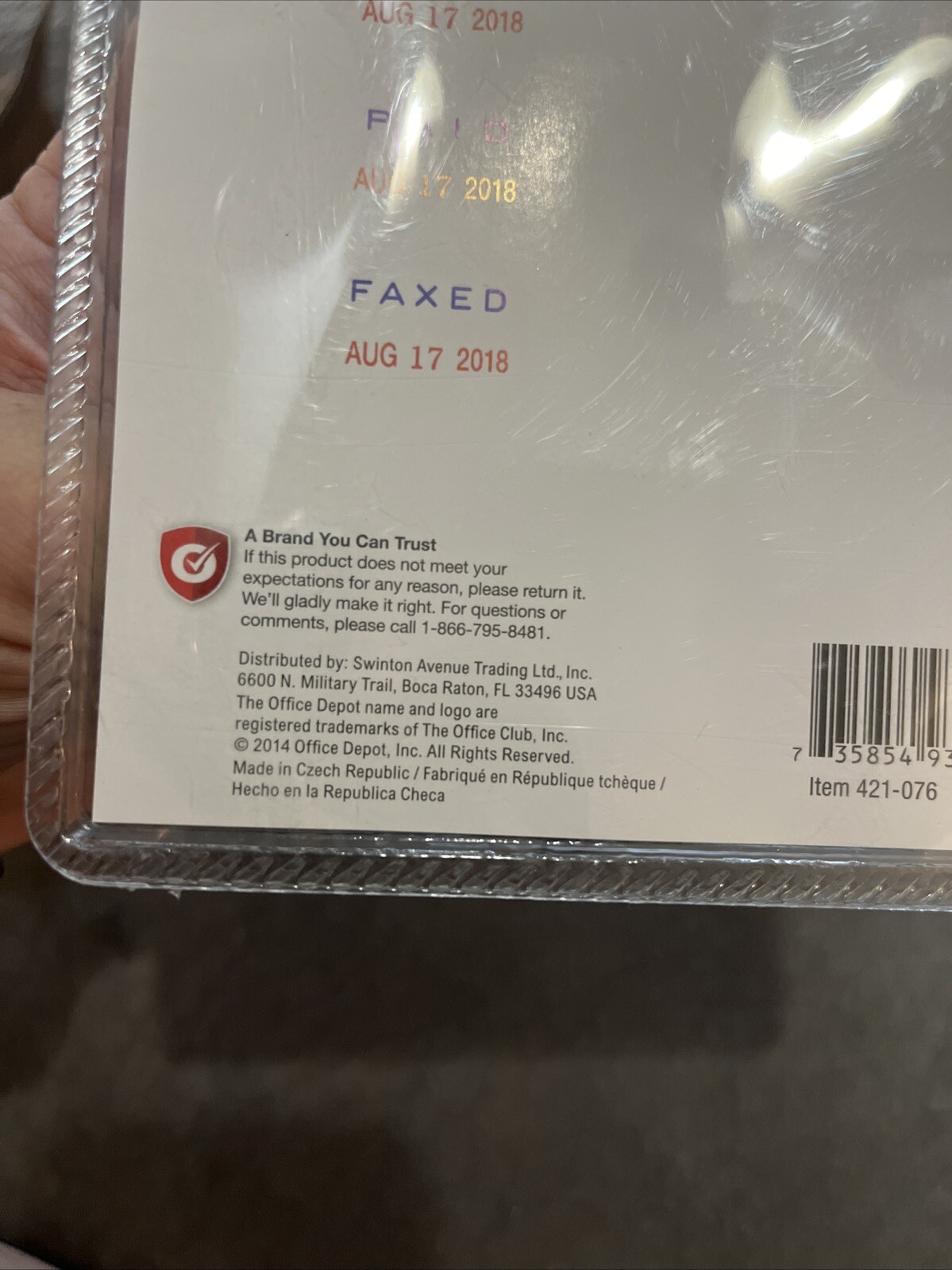 Office Depot self syncing three in one micro stamp red and blue ink