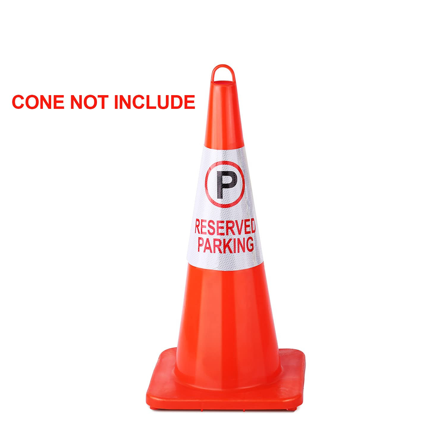 2 Pack Reserved Parking Bright Reflective Collars Sleeve, Cone Message Stickers