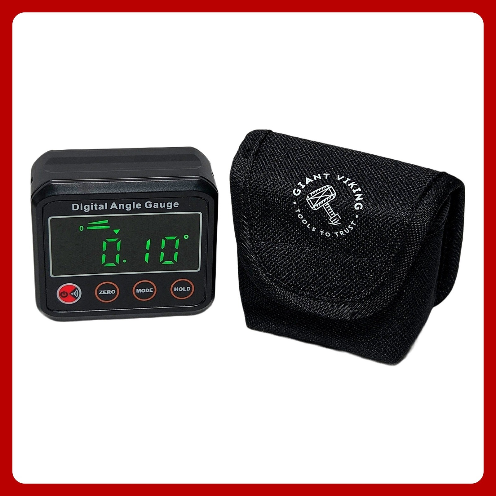 Giant Viking Level Box Magnetic Digital Angle Gauge Finder Backlit LCD Case New