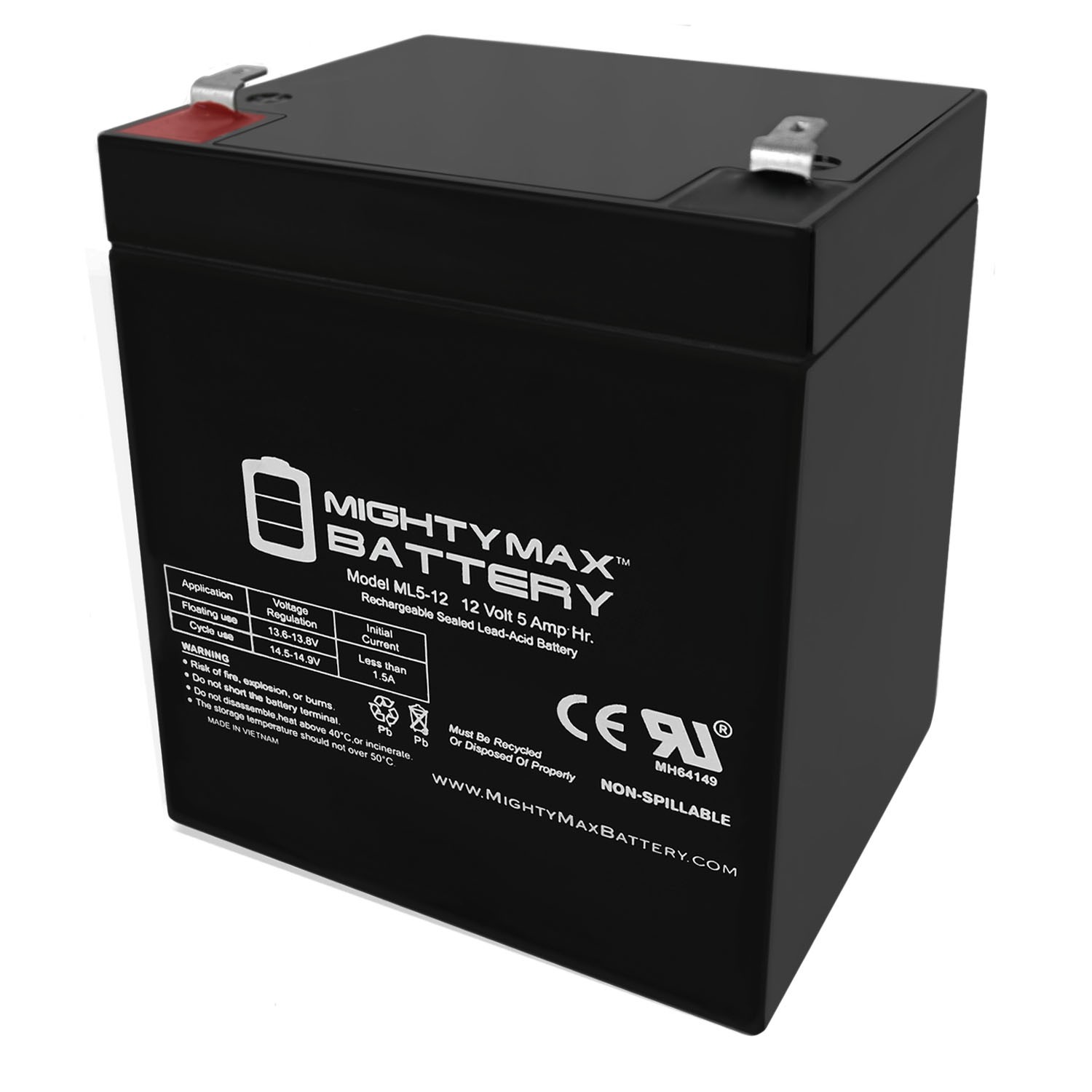 Mighty Max 12V 5AH Trailer Break Away Kit Battery