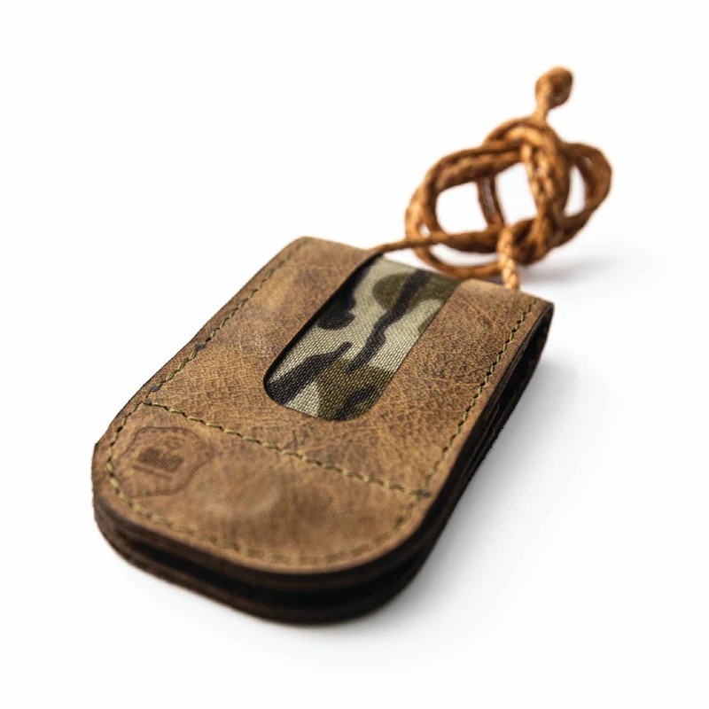 Rolling Thunder Leather Turkey Call Wallet with Mossy Oak Bottomland In-Lay