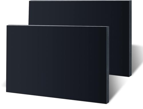 2 Pack Black Abs Plastic Sheet 12" x 6", 1/4" Thick Hdpe High Density