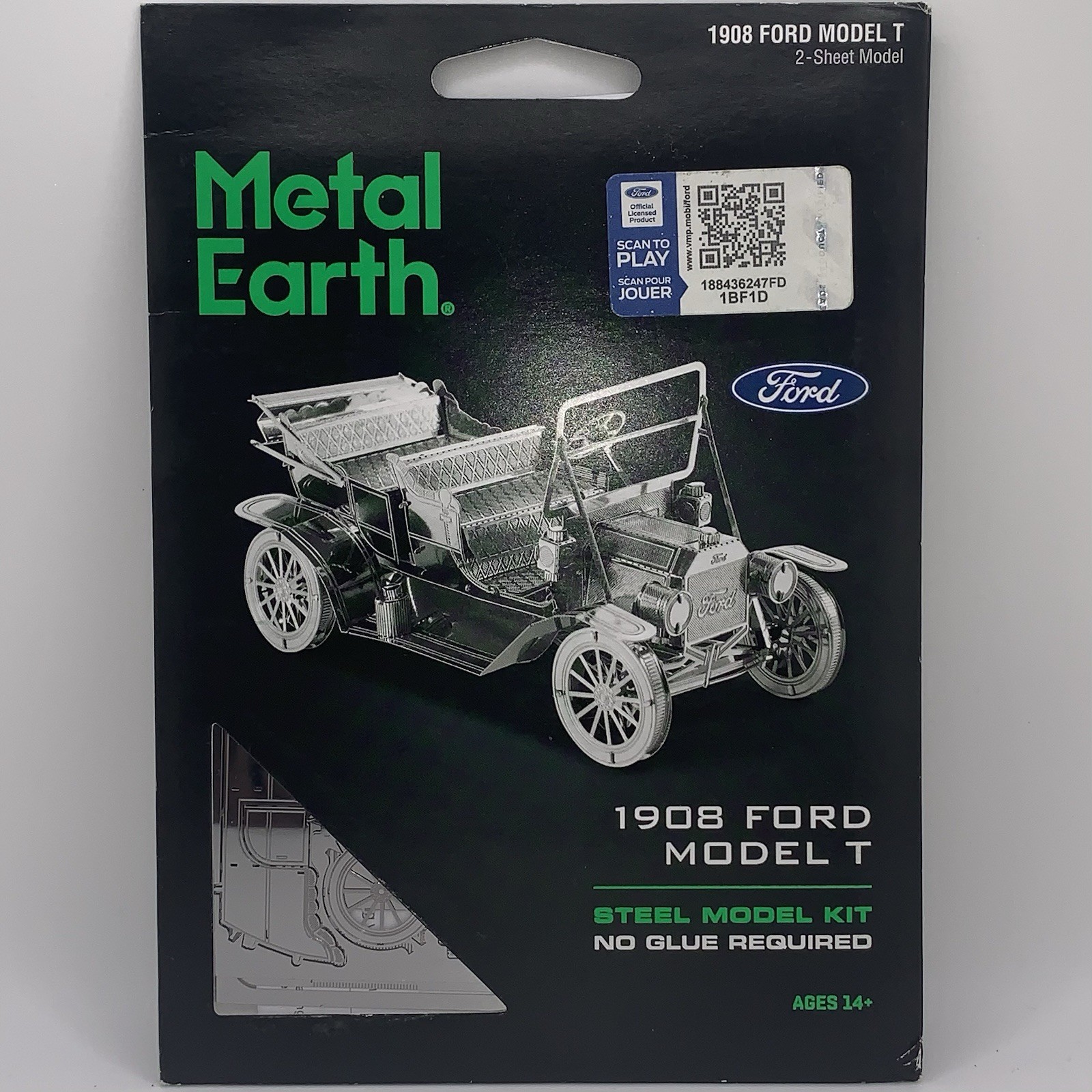 New Metal Earth Steel Model Kit 2 Sheets 1908 Ford Model T Silver Edition