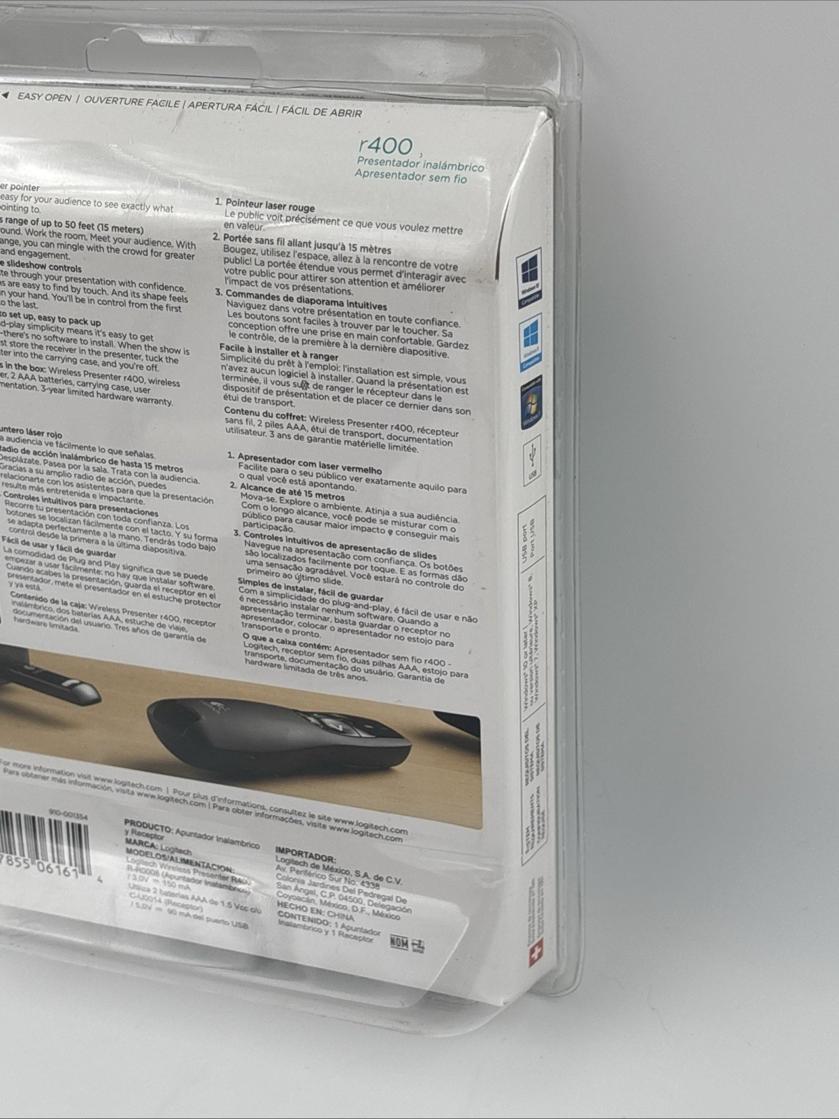 NEW SEALED Logitech R400 Wireless Presenter Red Laser Pointer Clicker Windows PC