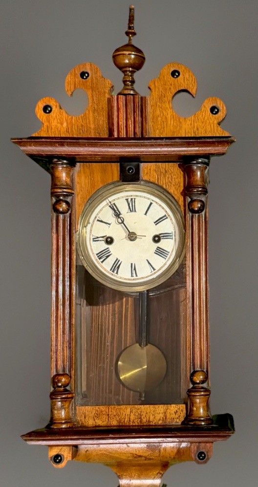 Rare Antique Musical Miniature German Vienna Regulator Wall Clock