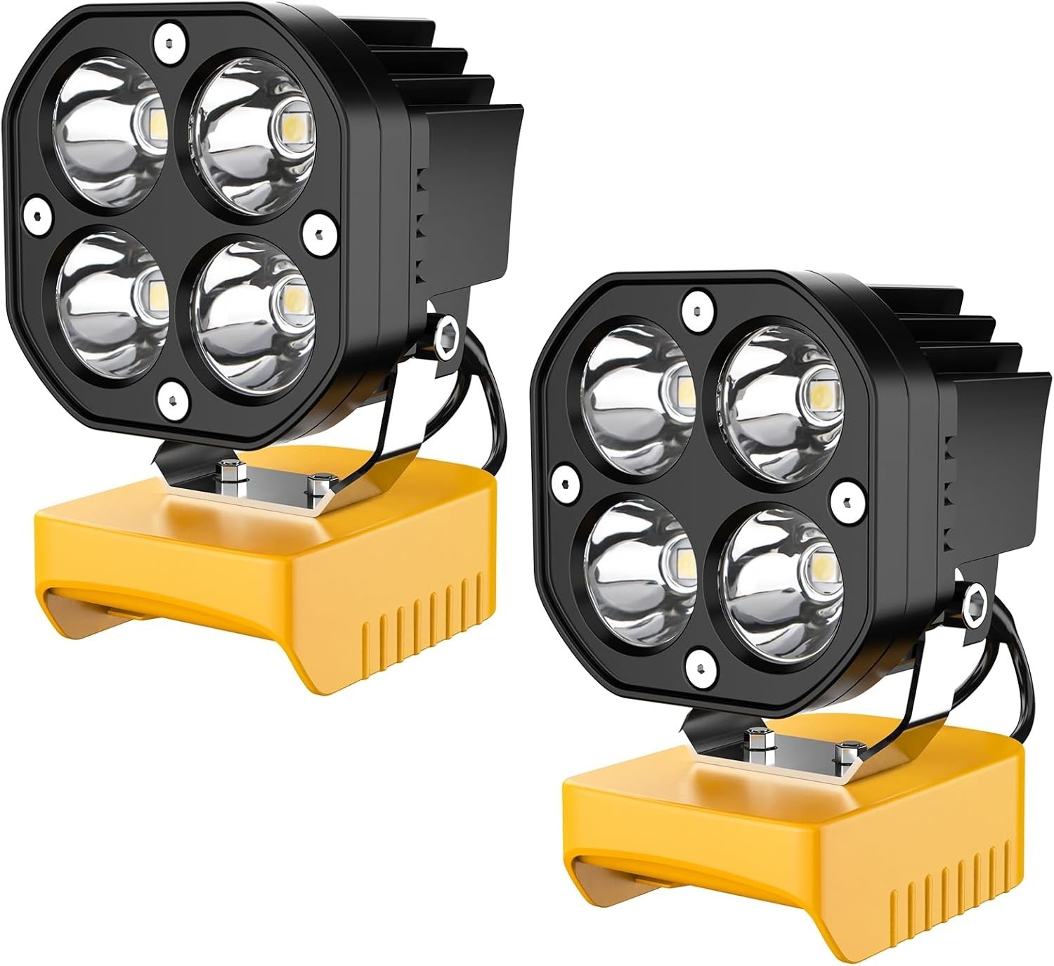 2 Packs 6000LM Flashlight 40W LED Work Light Compatible with Dewalt 20V Battery