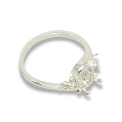 Oval Accented Swirl Pre-notched Ring Mounting