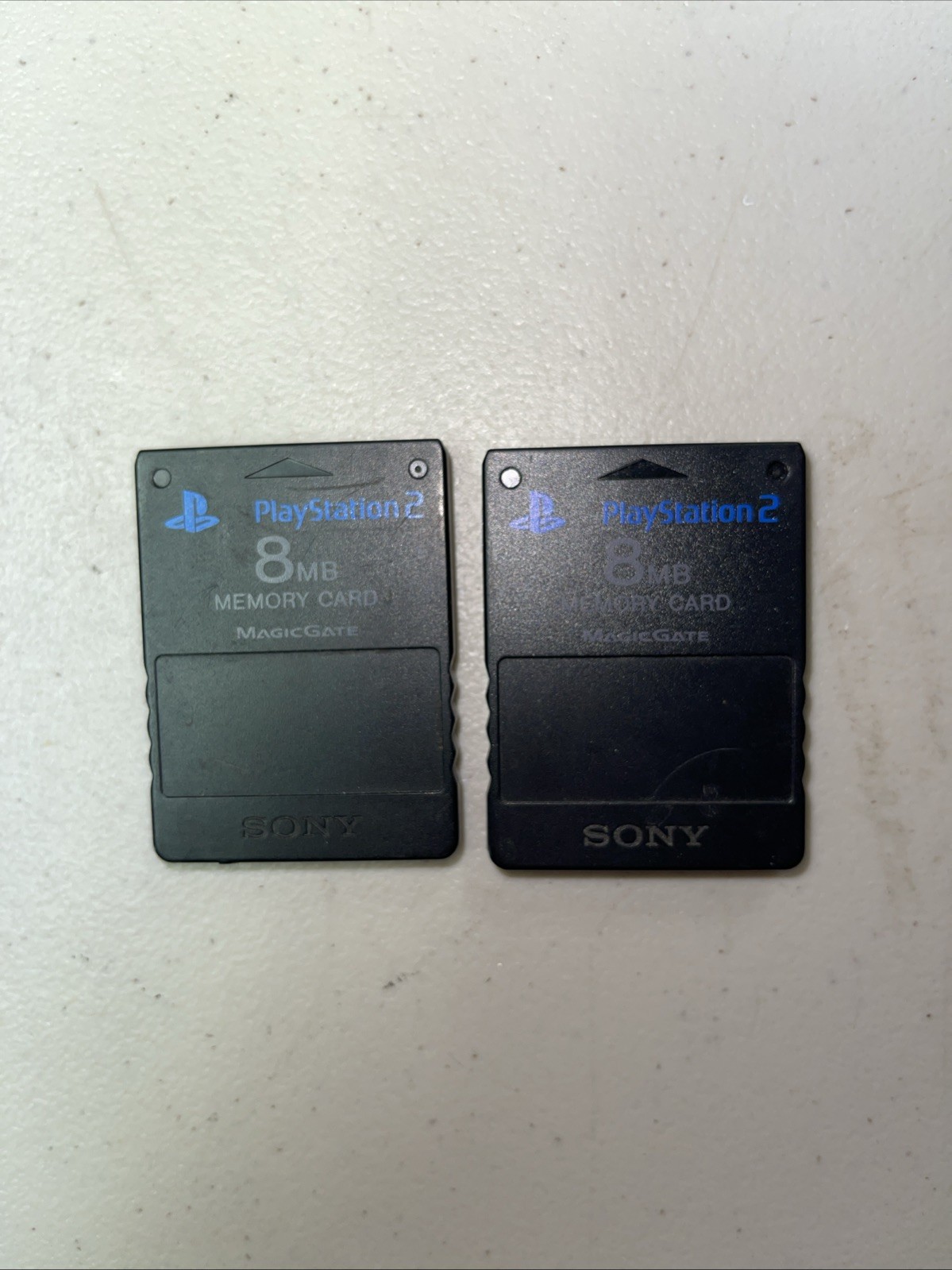 Sony Playstation 2 PS2 OEM MagicGate 8mb Memory Card SCPH-10020 Lot of 2 Tested