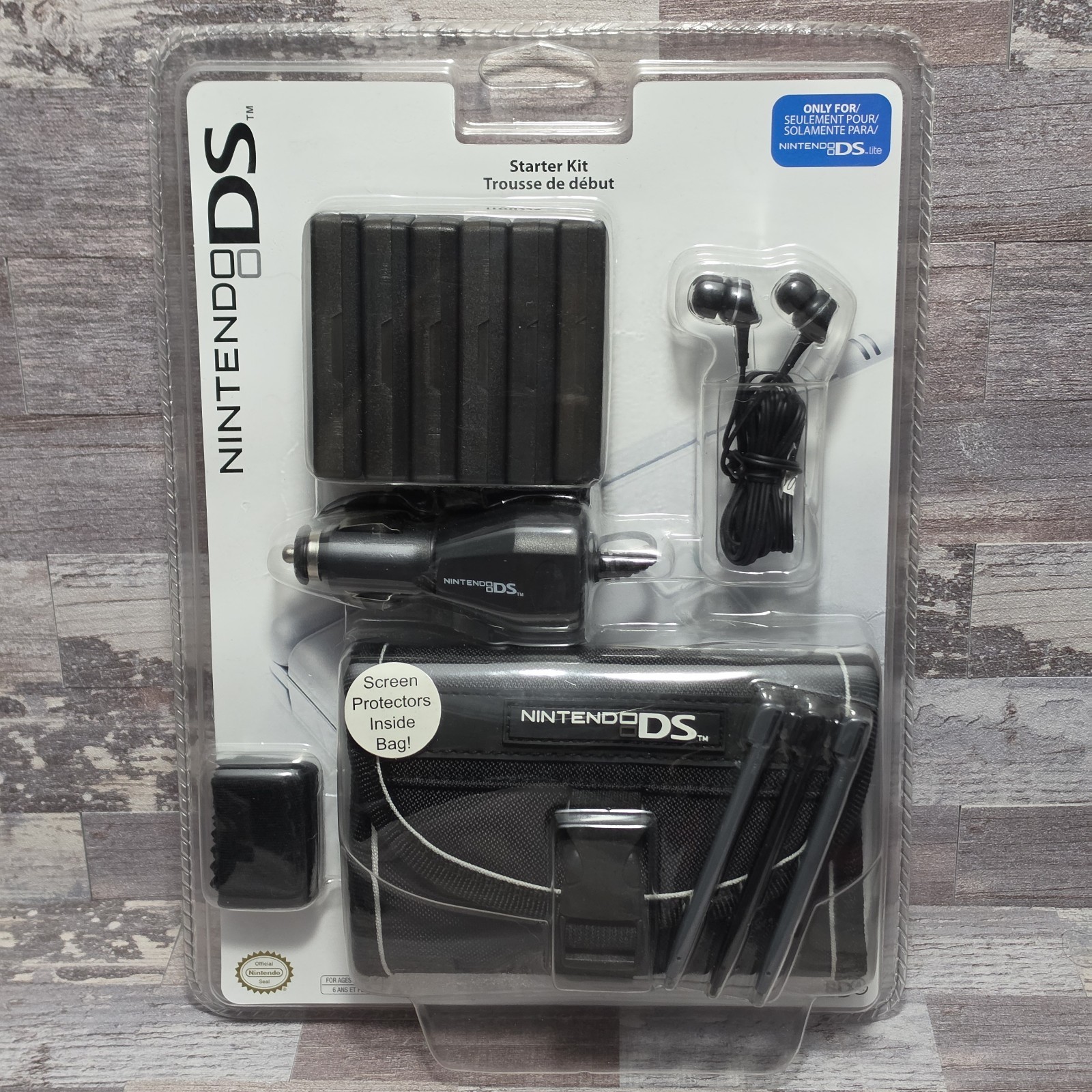 Nintendo DS Lite Accessories Starter Kit Earphones Case More Black