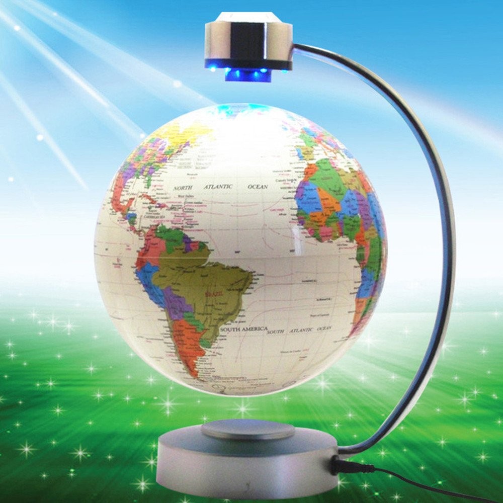 Magnetic Levitation Floating Globe 8'' Levitation Rotating Ball LED Illuminat...