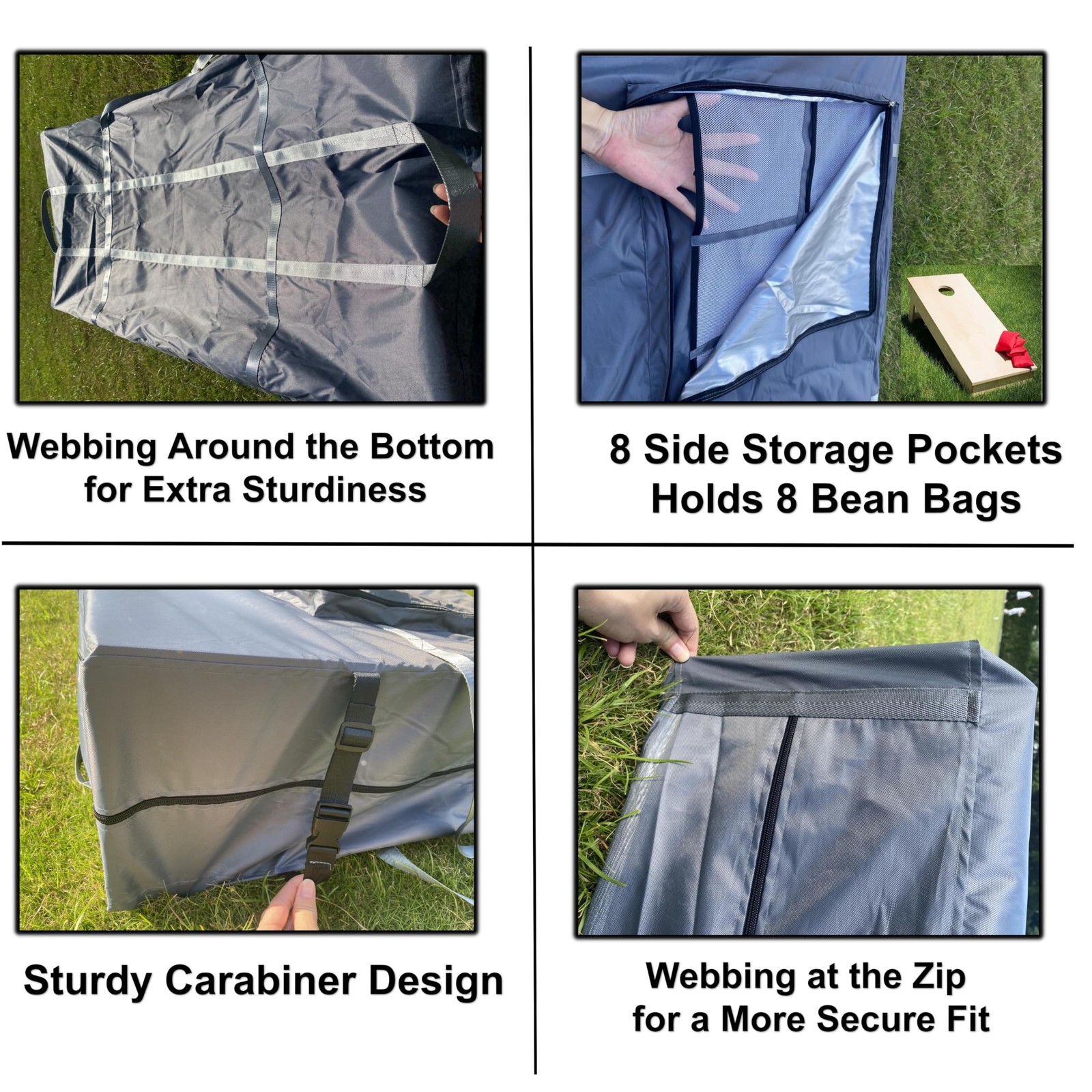Cornhole Carrying Case Fits 4' x 2' Regulation Size Board,With Bean Bag Stora...