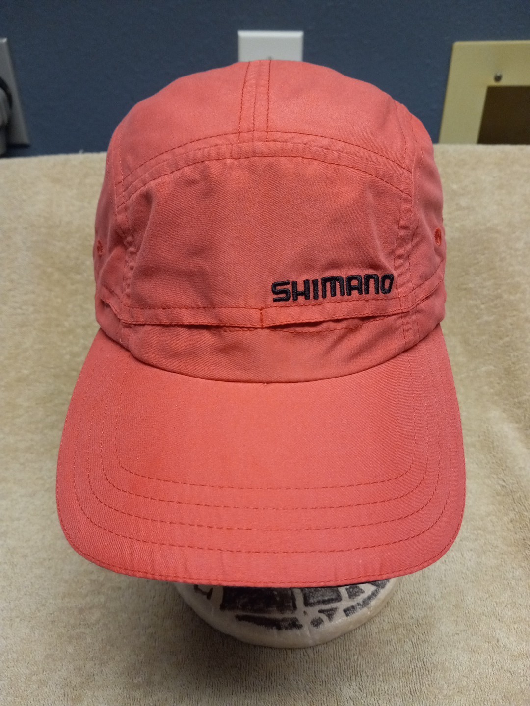Pink Shimano 5 Panel Fishing Hat OSFM adjstable Drawstring Embroidered Logo