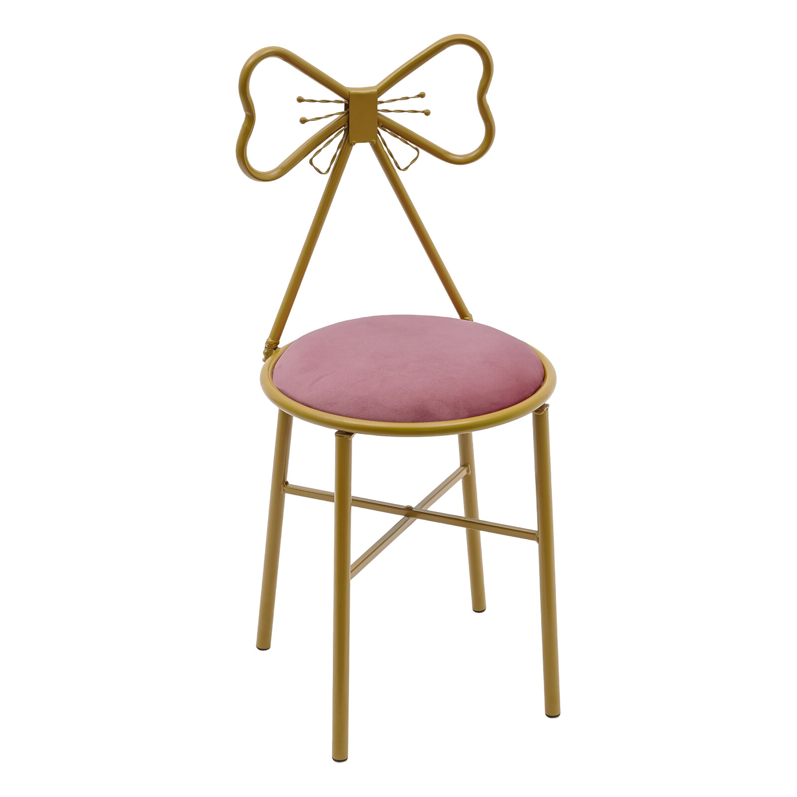 Vanity Chair Velvet Upholstered Butterfly Back Stool for Makeup Dressing Room
