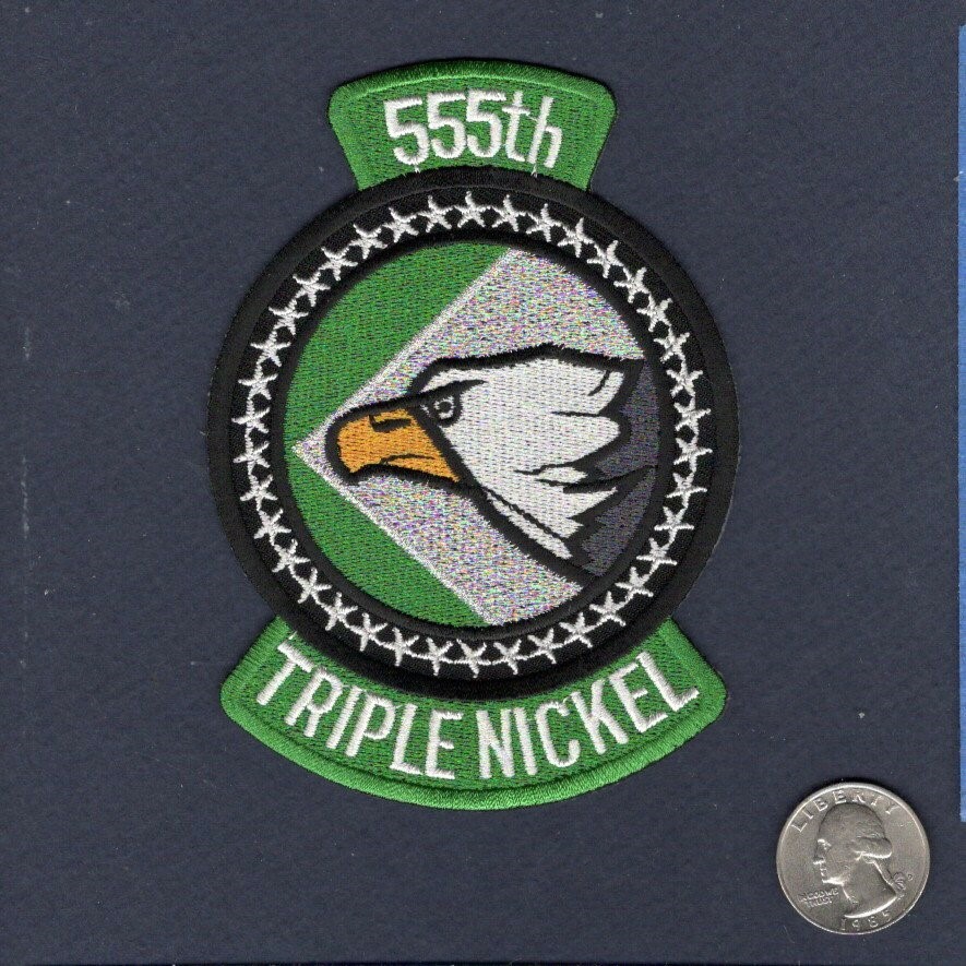 555th TFS TRIPLE NICKEL USAF F-4 Phantom F-16 Falcon Fighter Squadron Patch
