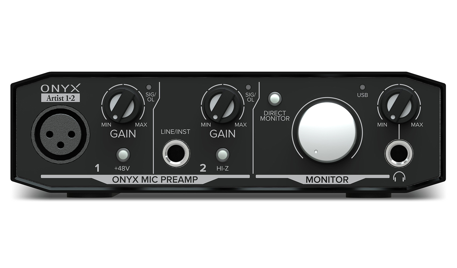 Mackie Onyx Artist 1.2 2x2 USB Recording Studio Interface+Microphone+Cable+Mount