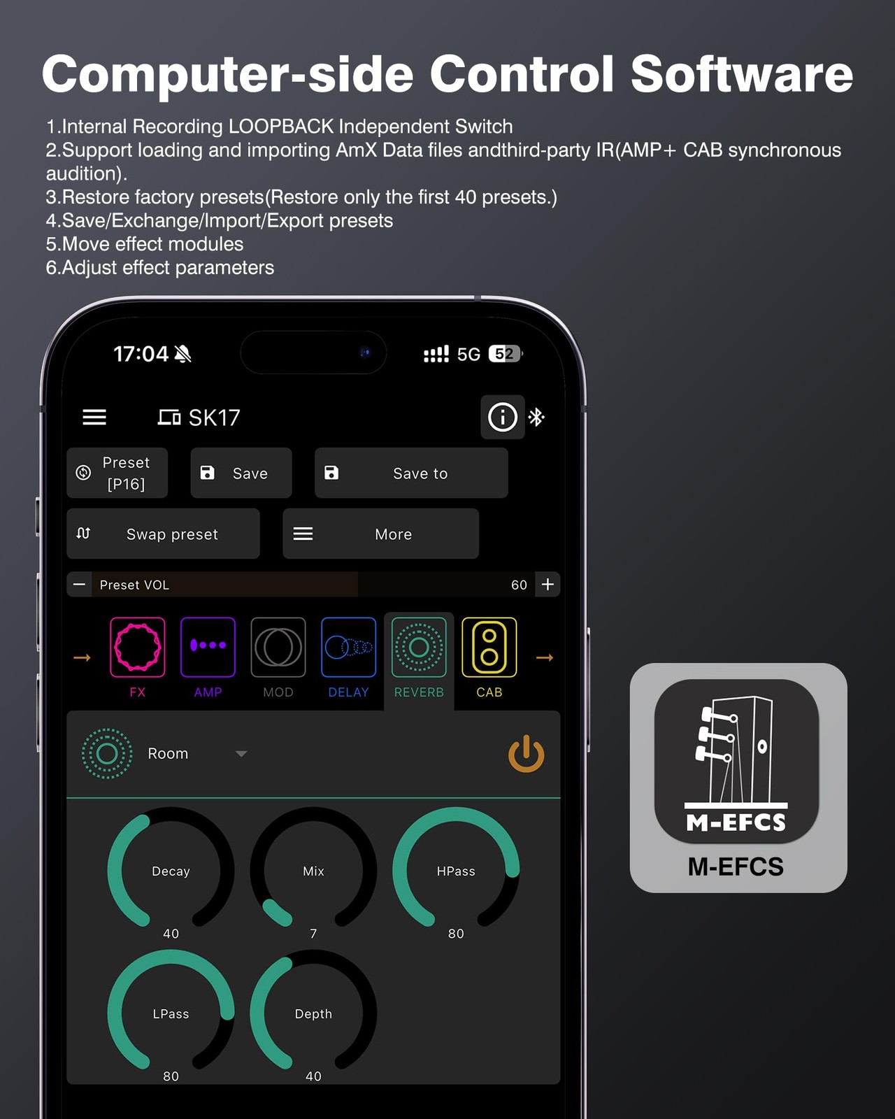 Pocket AMP Multi Effects Processor with 6 Module 80 Editable Effects, IR Load...