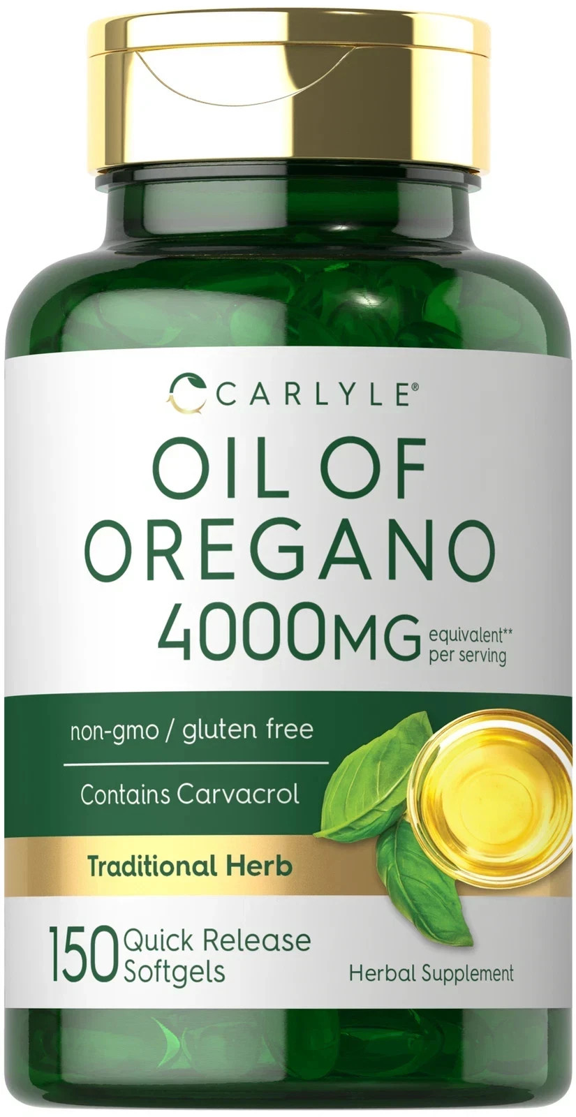 Oregano Oil 4000 mg Softgel Capsules | High Carvacrol Content | 150 Softgels