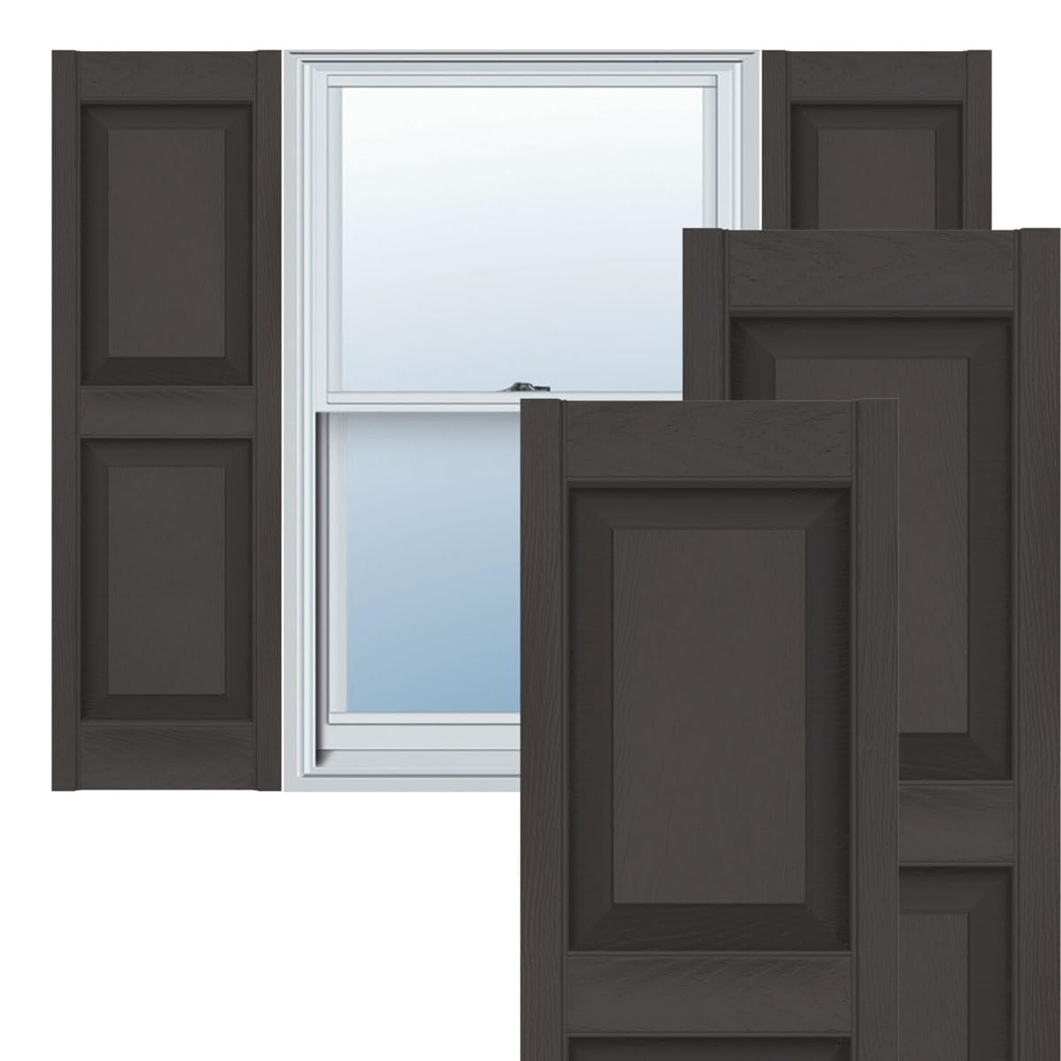 Ekena Millwork Lifetime Vinyl LP2S14X08000TG Standard Two Equal Panel Vinyls,...